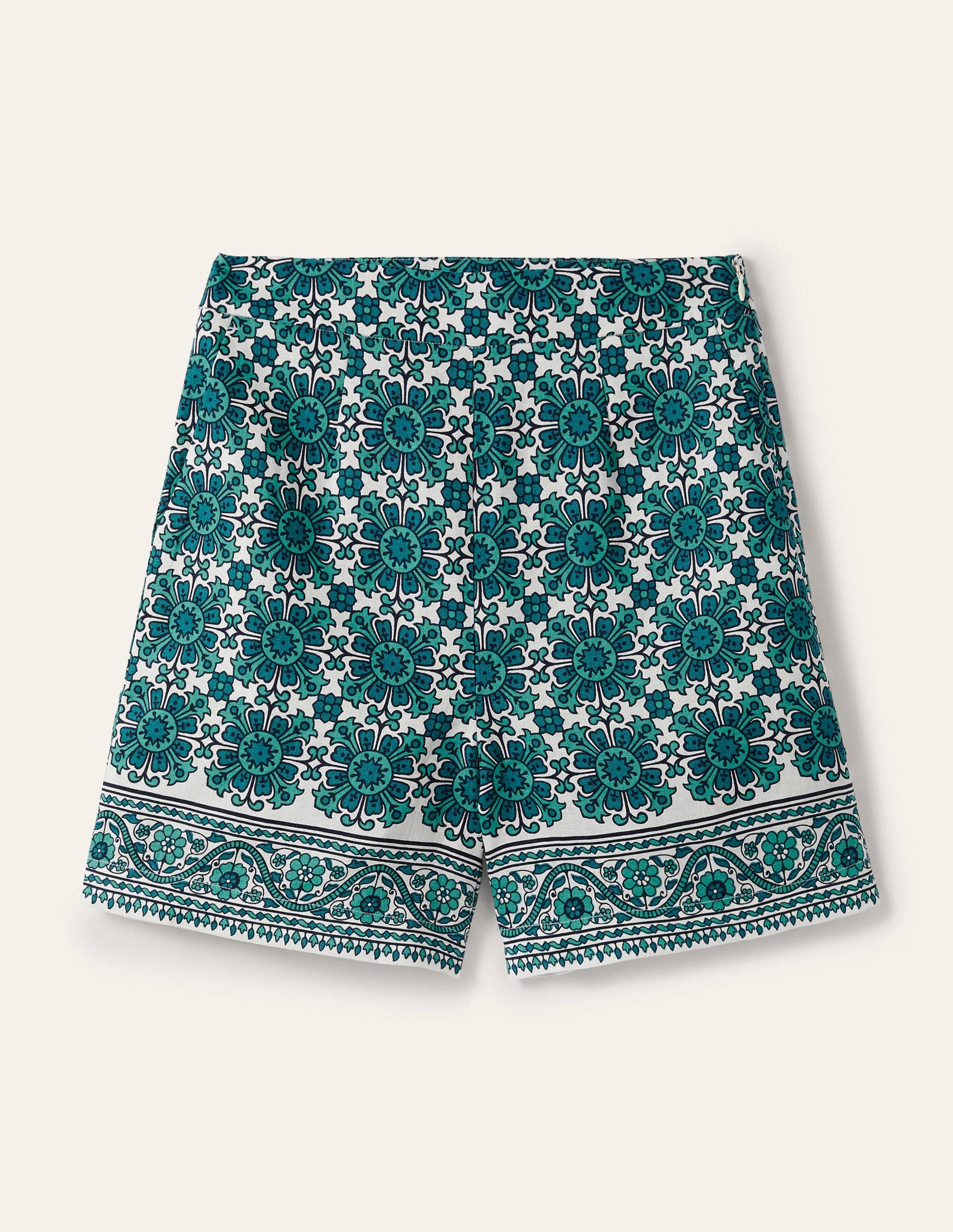 Short Georgina en lin-Océan Indien, tuile flore-5