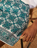 Short Georgina en lin-Océan Indien, tuile flore