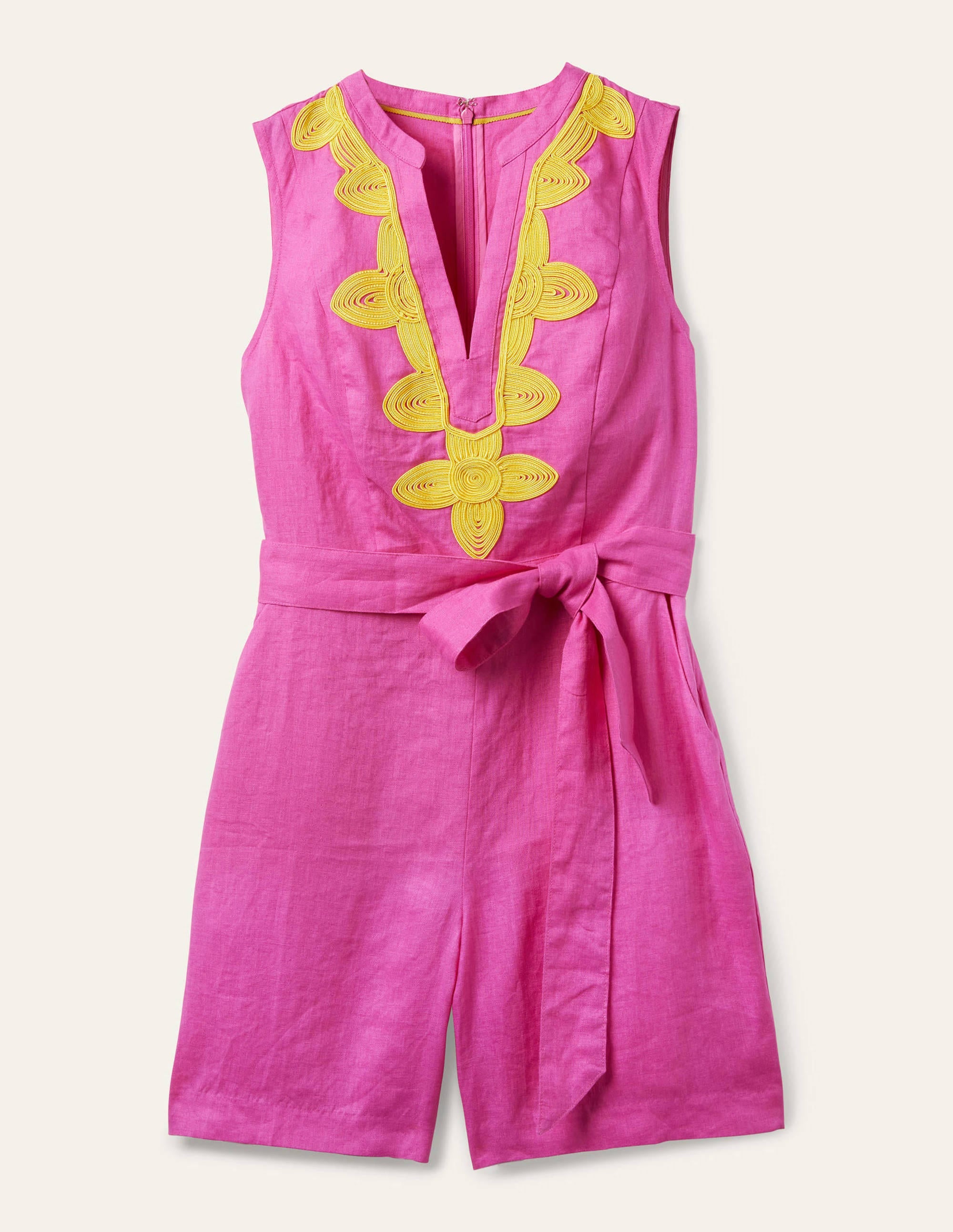 Bella Embroidered Playsuit-Pop Pansy/Daffodil - Image 7