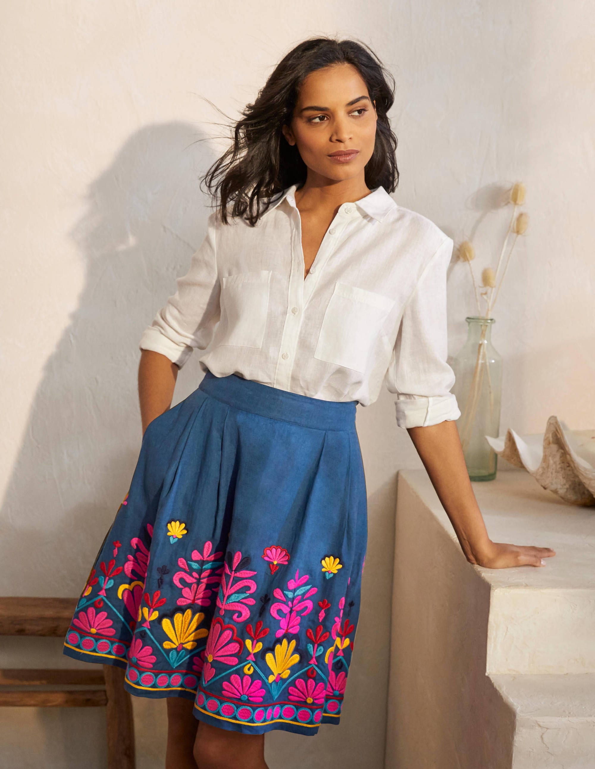 Sasha Embroidered Skirt-Aircraft - Image 6