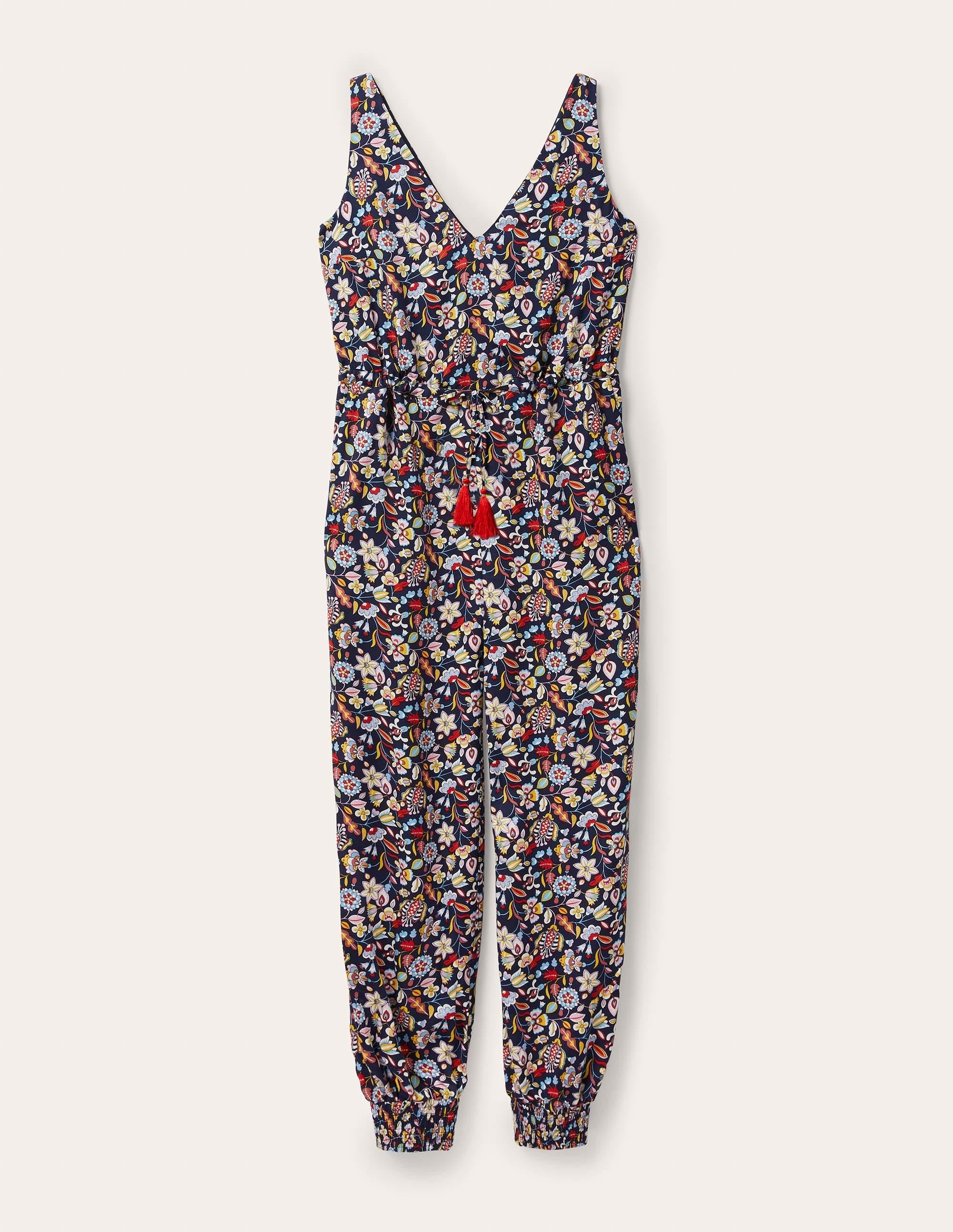 Cecilia Jumpsuit-Navy, Kaleidoscopic Floral - Image 6