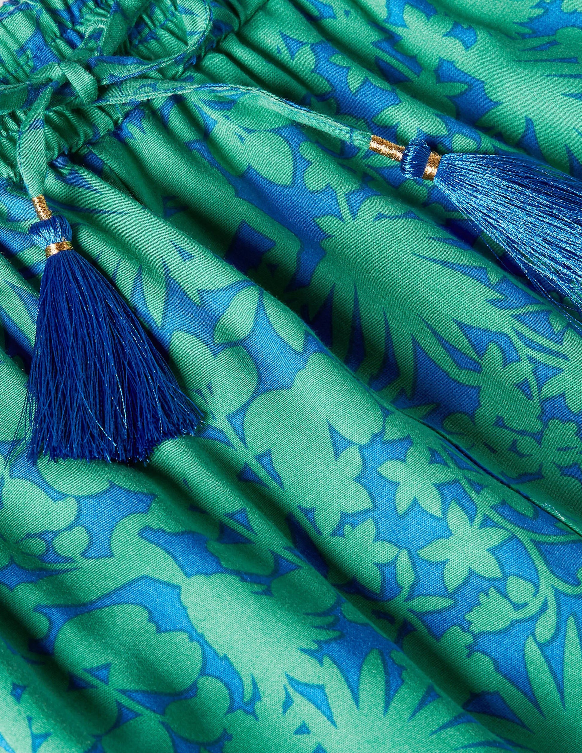 Cecilia Hose mit Bündchen-Gipfelblau, Dschungelblumen-6