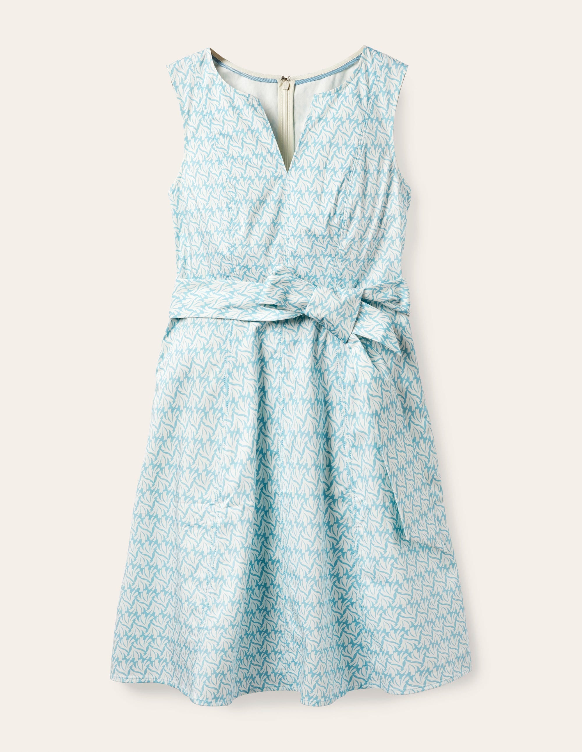 Robe Mischa à ceinture-Aigue-marine, motif Swaying Coral - Image 6
