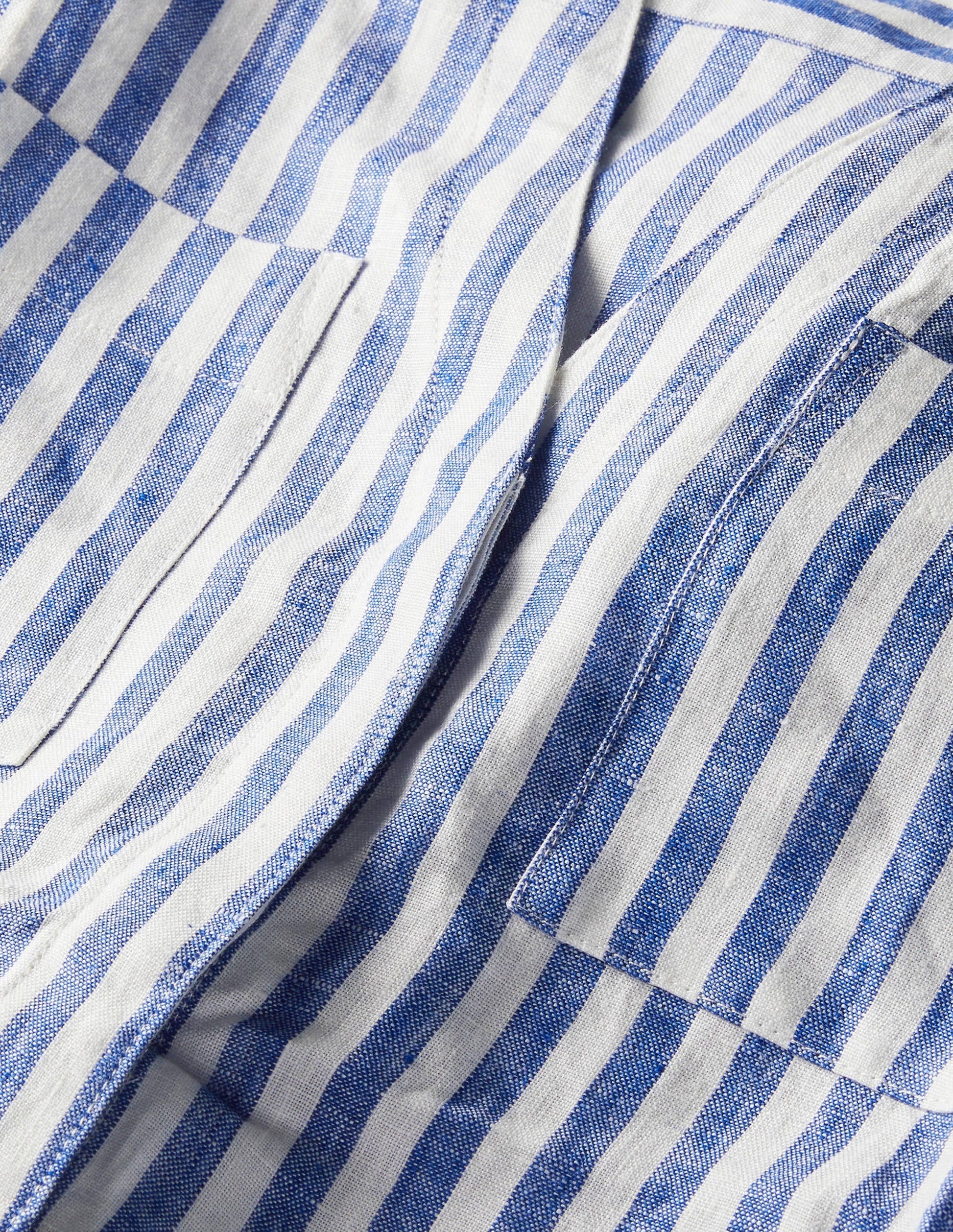 Evie Hemdblusenkleid aus Leinen-Gipfelblau, Gestreift-5