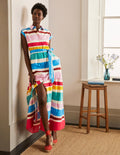 Robe-chemise longue Betty-Rayé multi estival