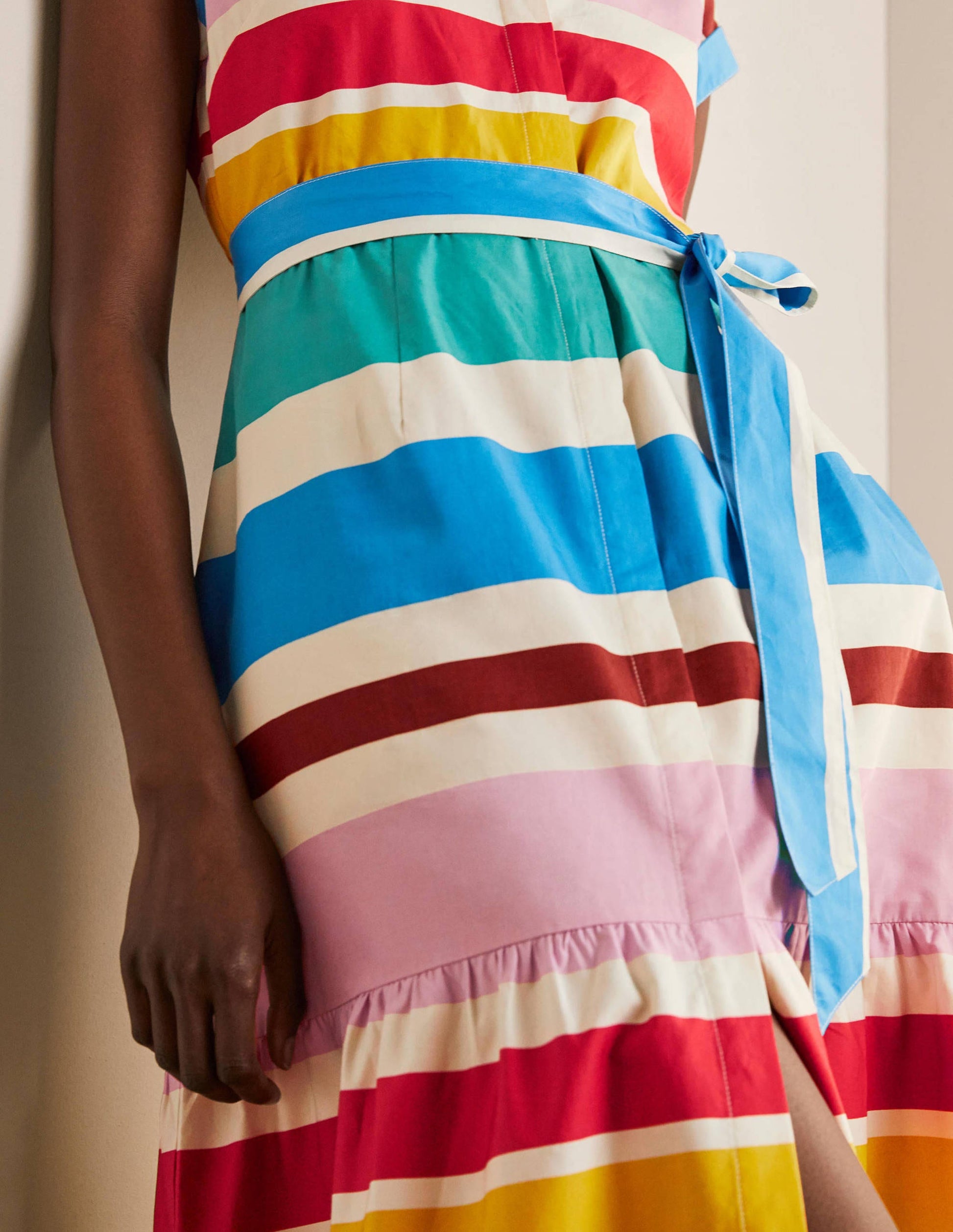 Robe-chemise longue Betty-Rayé multi estival-4