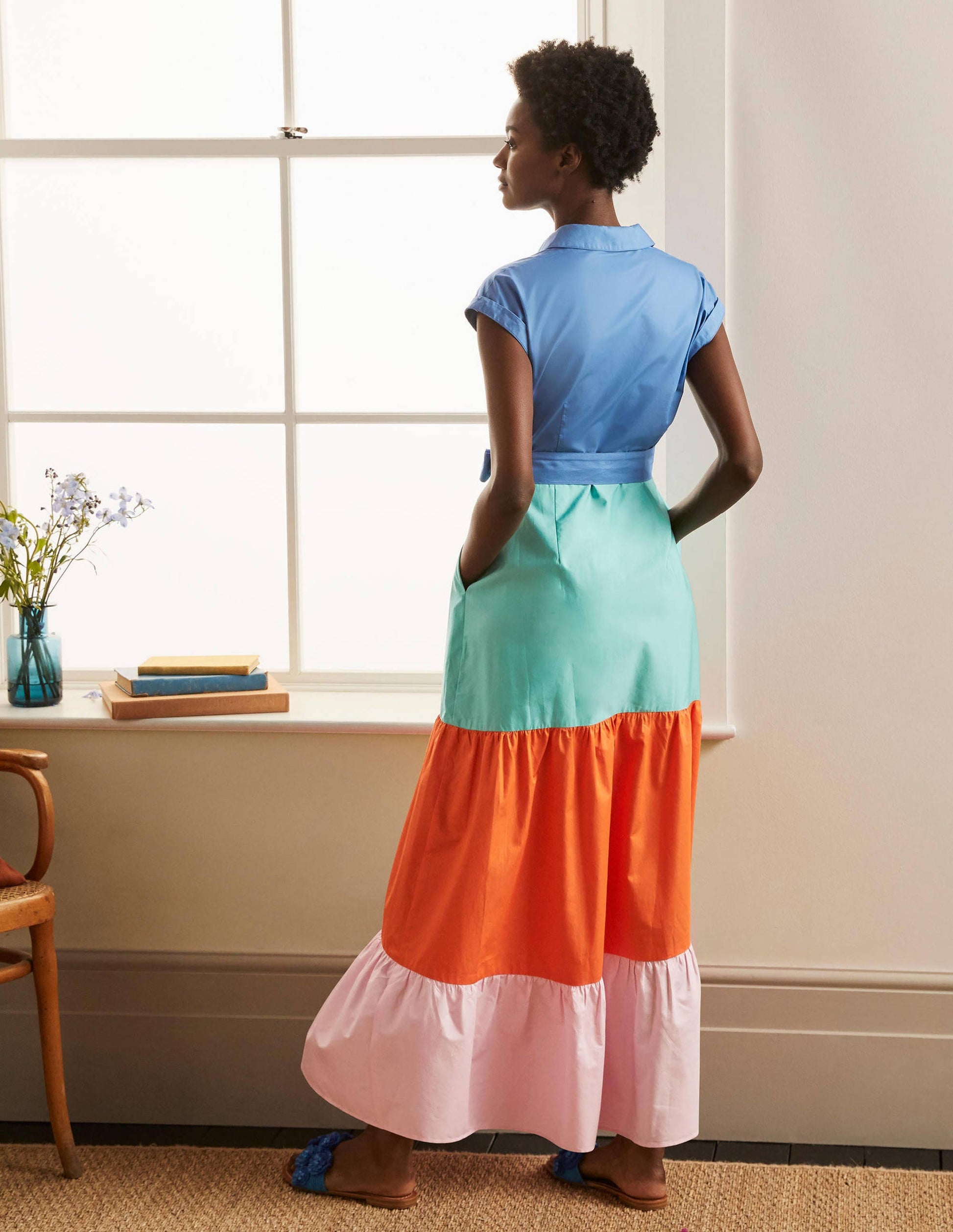 Betty Maxi-Hemdblusenkleid-Marineblau-2
