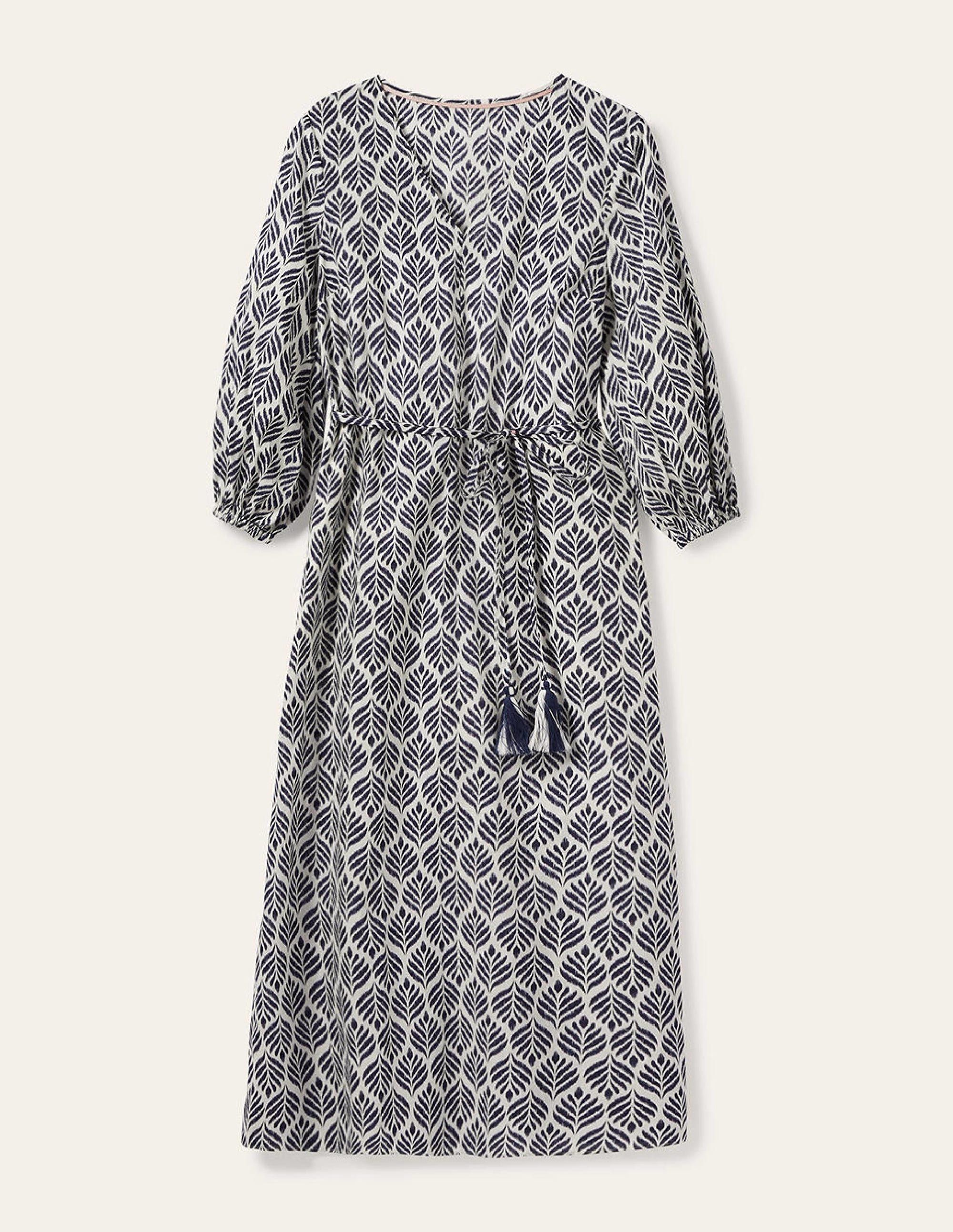 Robe midi Daria en coton-Ivoire, tuile palmier - Image 5