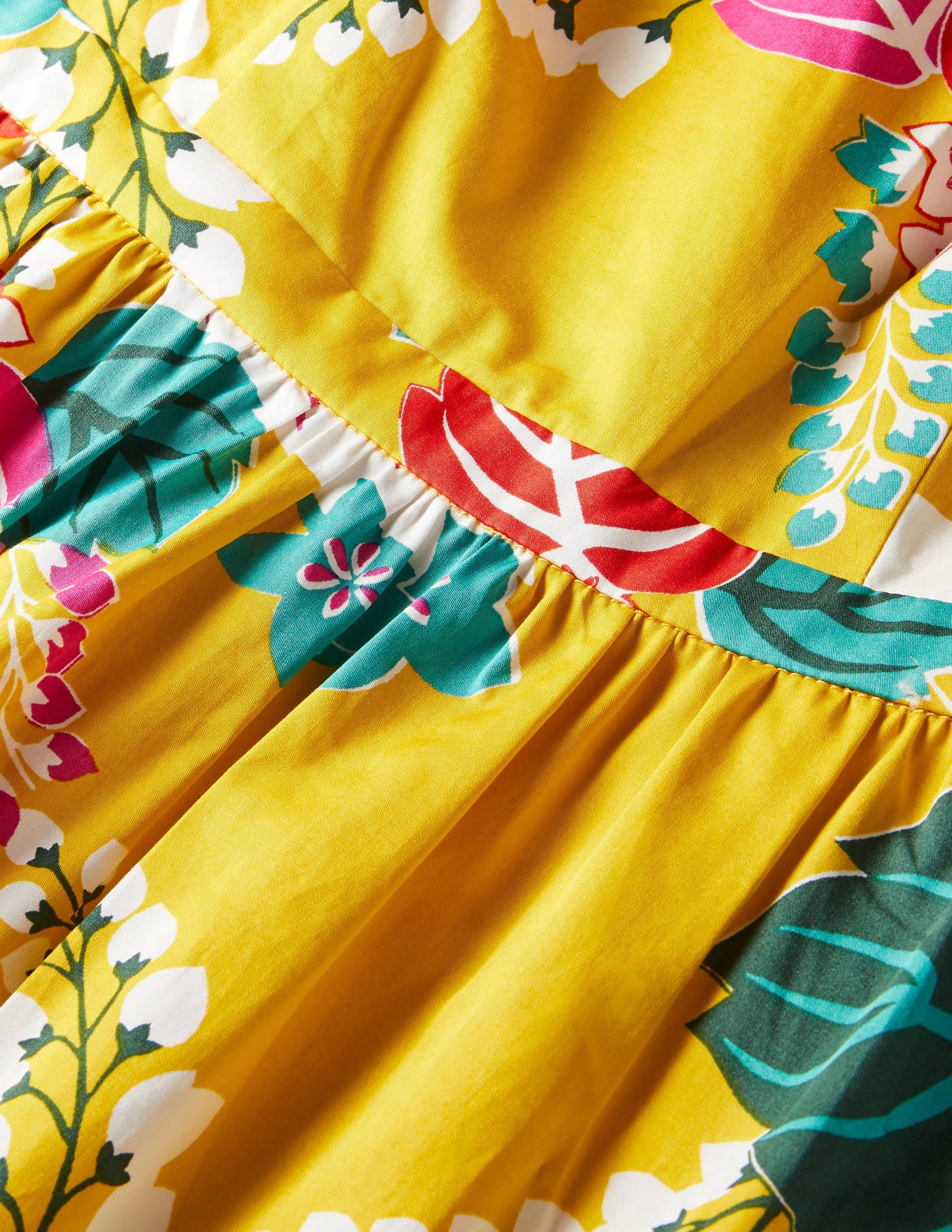 Robe longue Andrea à manches volantées-Jonquille, motif Holiday Tropic - Image 6