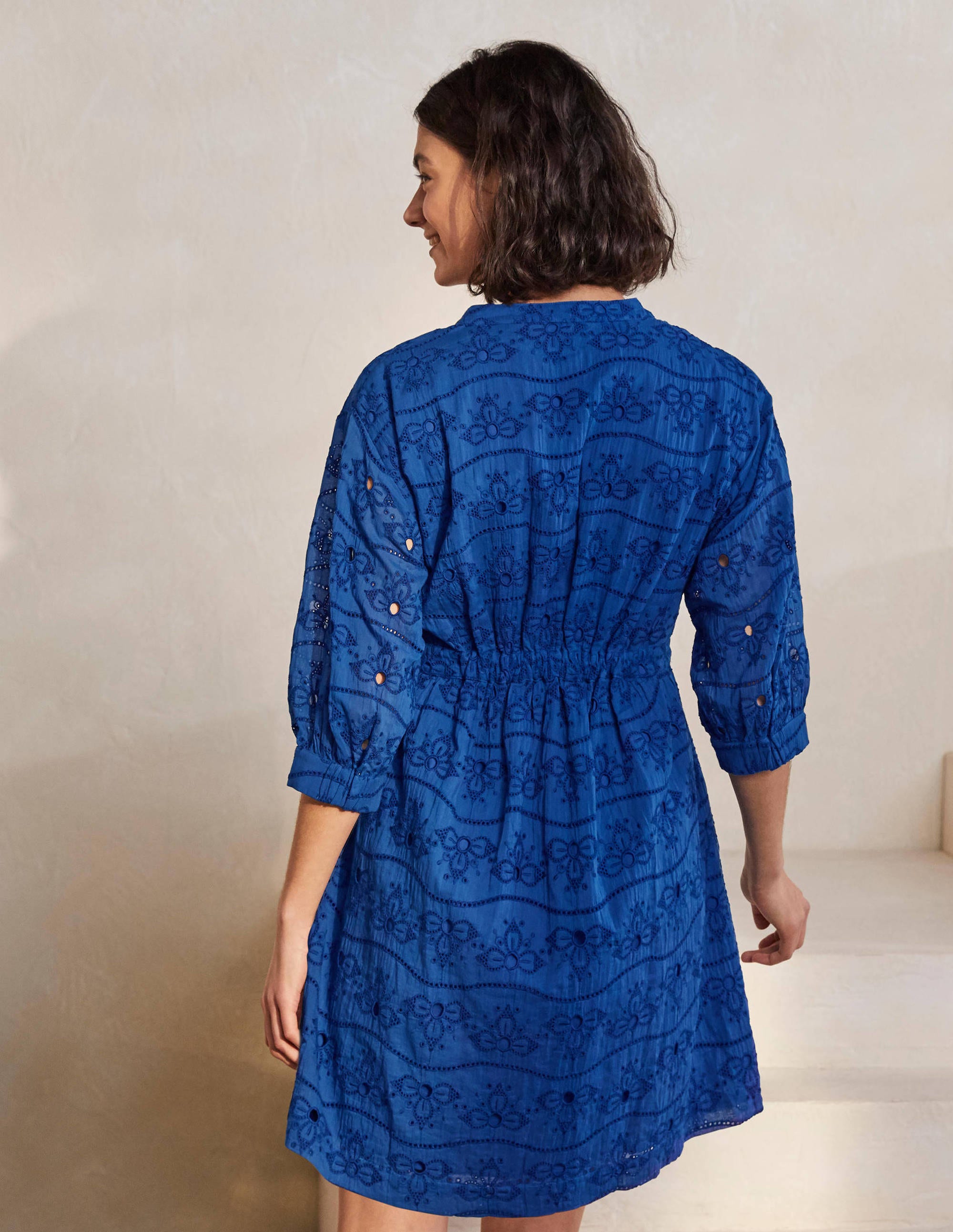 Robe en coton et broderie anglaise-Bleu des cimes - Image 2