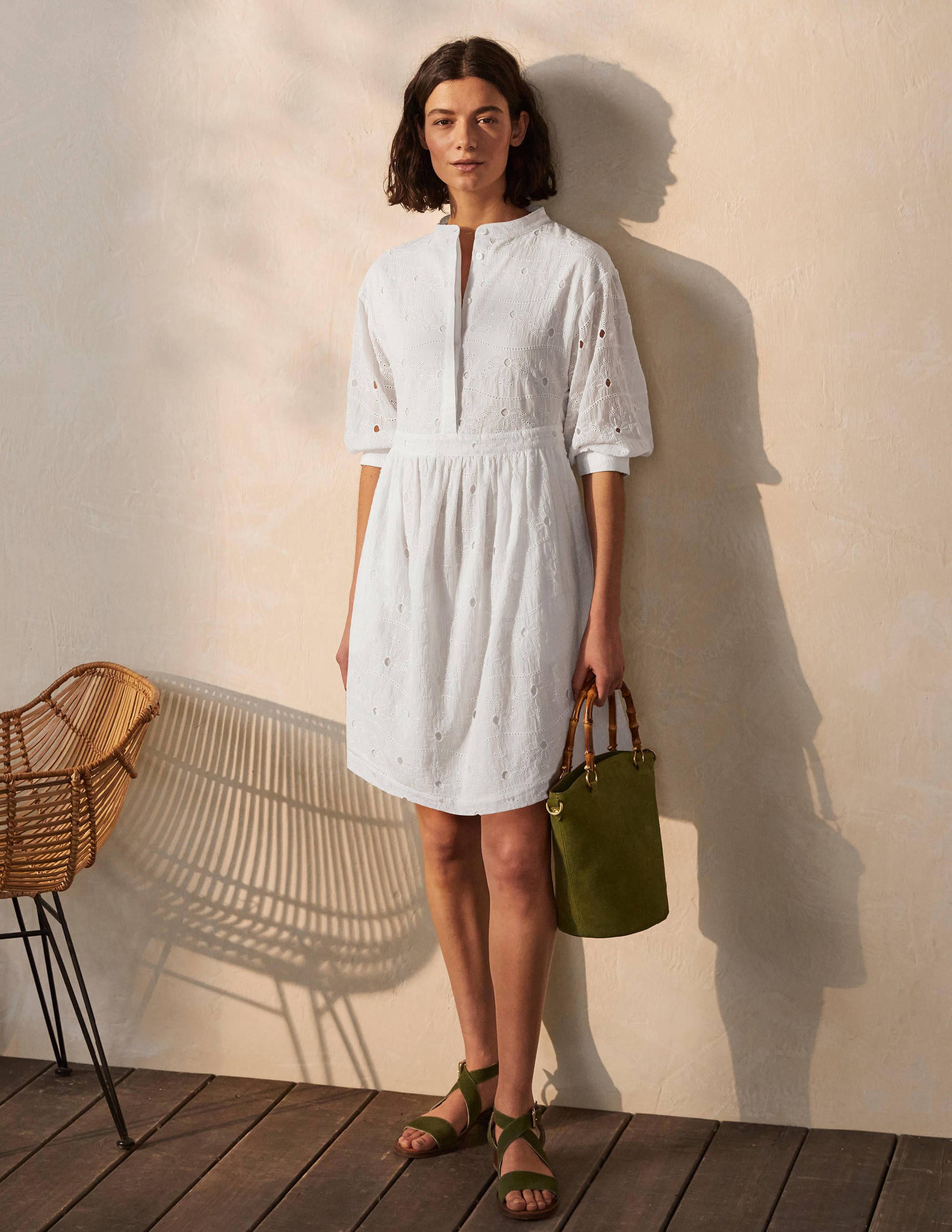 Robe en coton et broderie anglaise-Blanc - Image 4