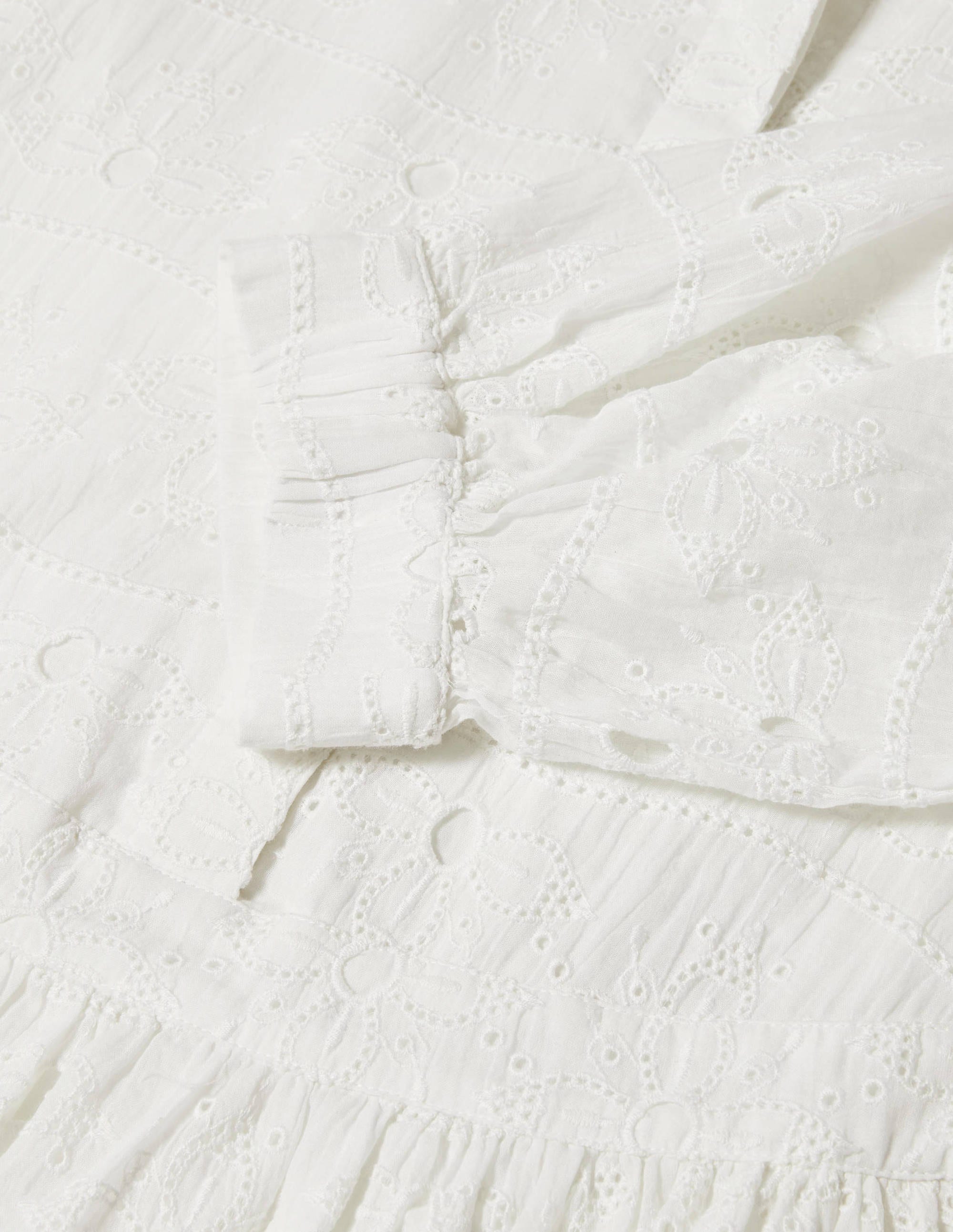 Robe en coton et broderie anglaise-Blanc - Image 5
