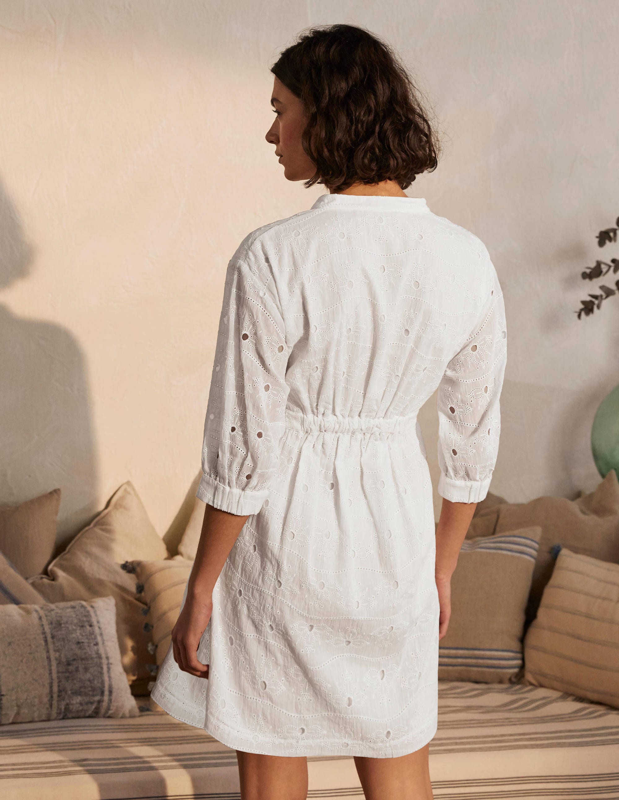 Robe en coton et broderie anglaise-Blanc - Image 2