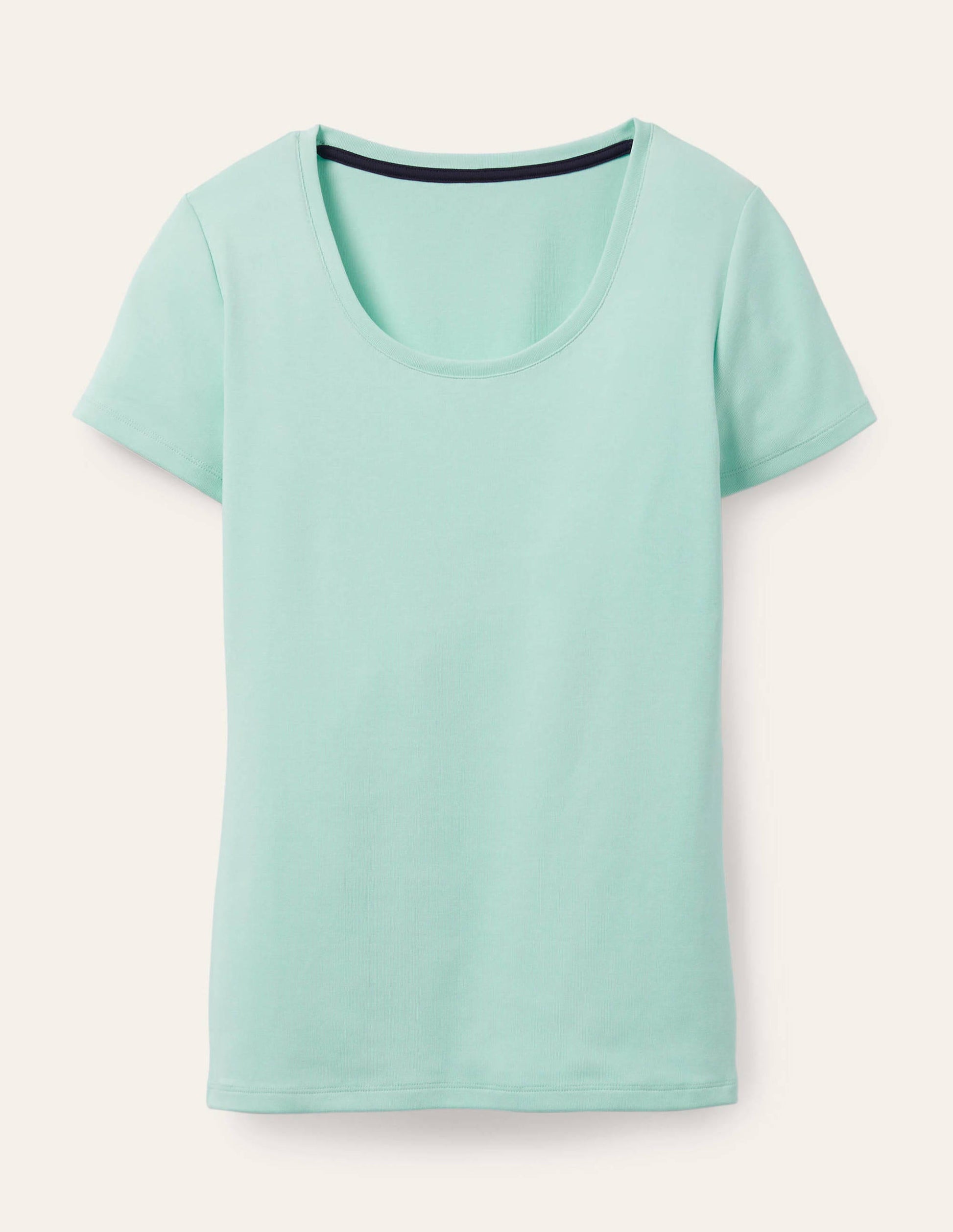 Kurzärmeliges Basic-T-Shirt-Mintgrün-5