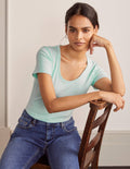 Kurzärmeliges Basic-T-Shirt-Mintgrün