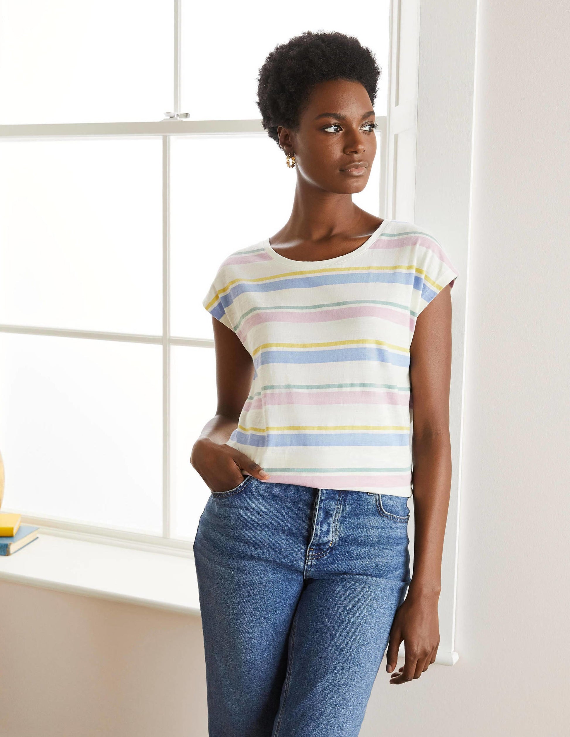 T-shirt Robyn en jersey-Rayé multi pastel-1