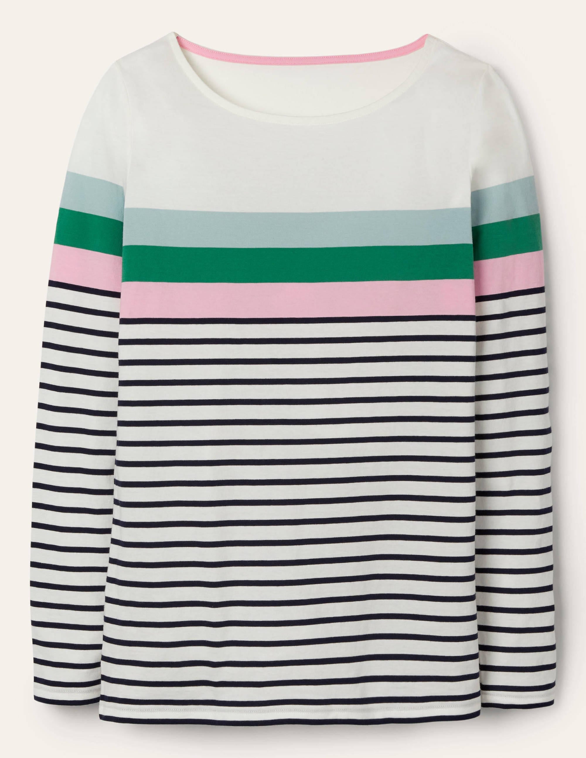 Langärmliges Bretonshirt-Eisblau/Zartes Rosa - Image 5