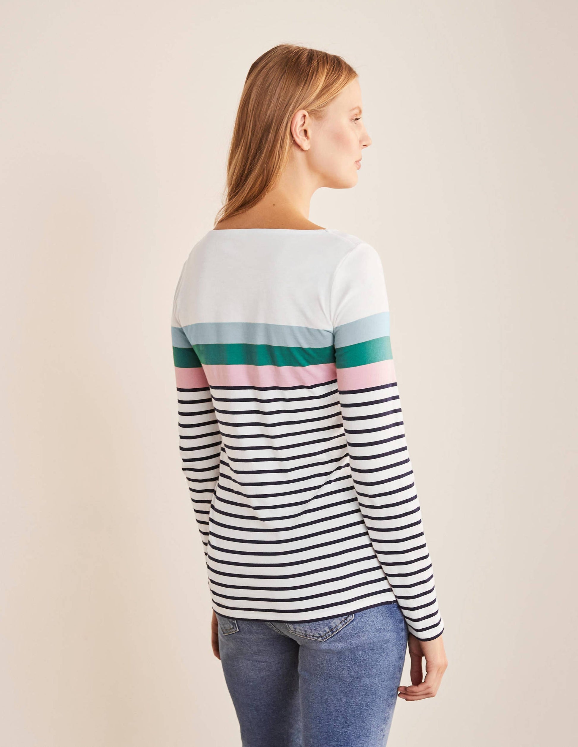 Langärmliges Bretonshirt-Eisblau/Zartes Rosa-3