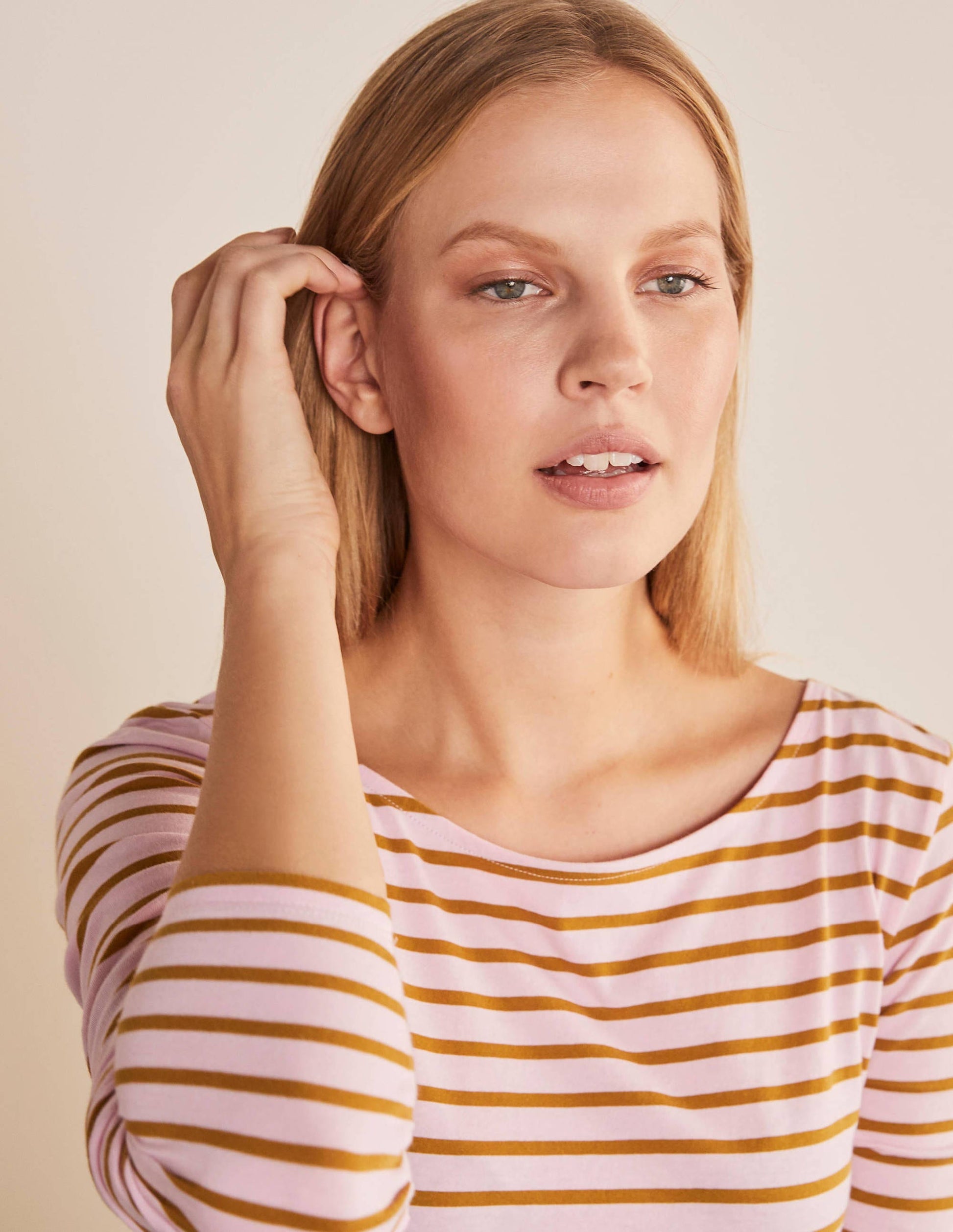 Long Sleeve Breton Top-Spring Blossom/ Frankincense-4