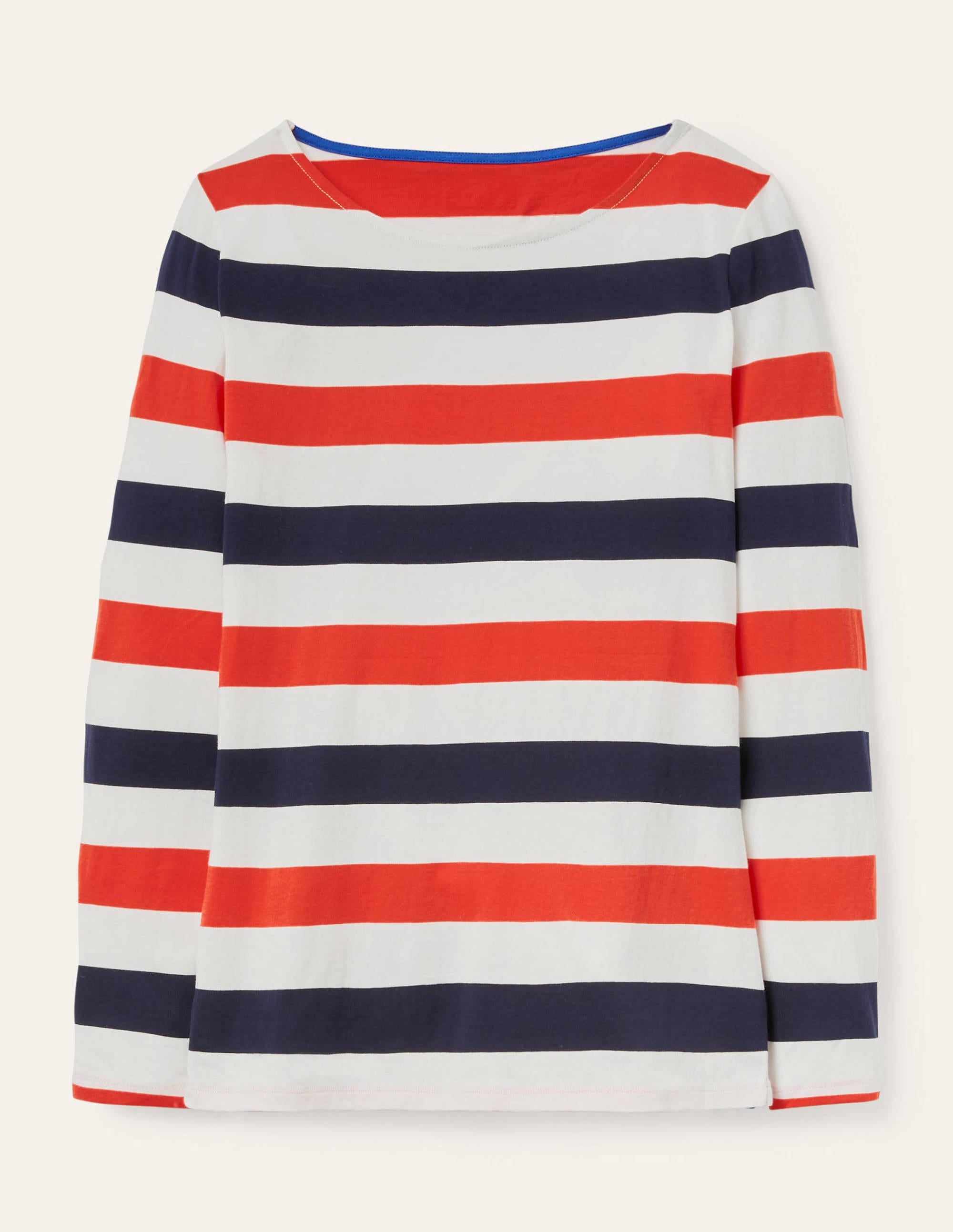 Marinière manches longues-Rouge cerise/bleu marine - Image 6
