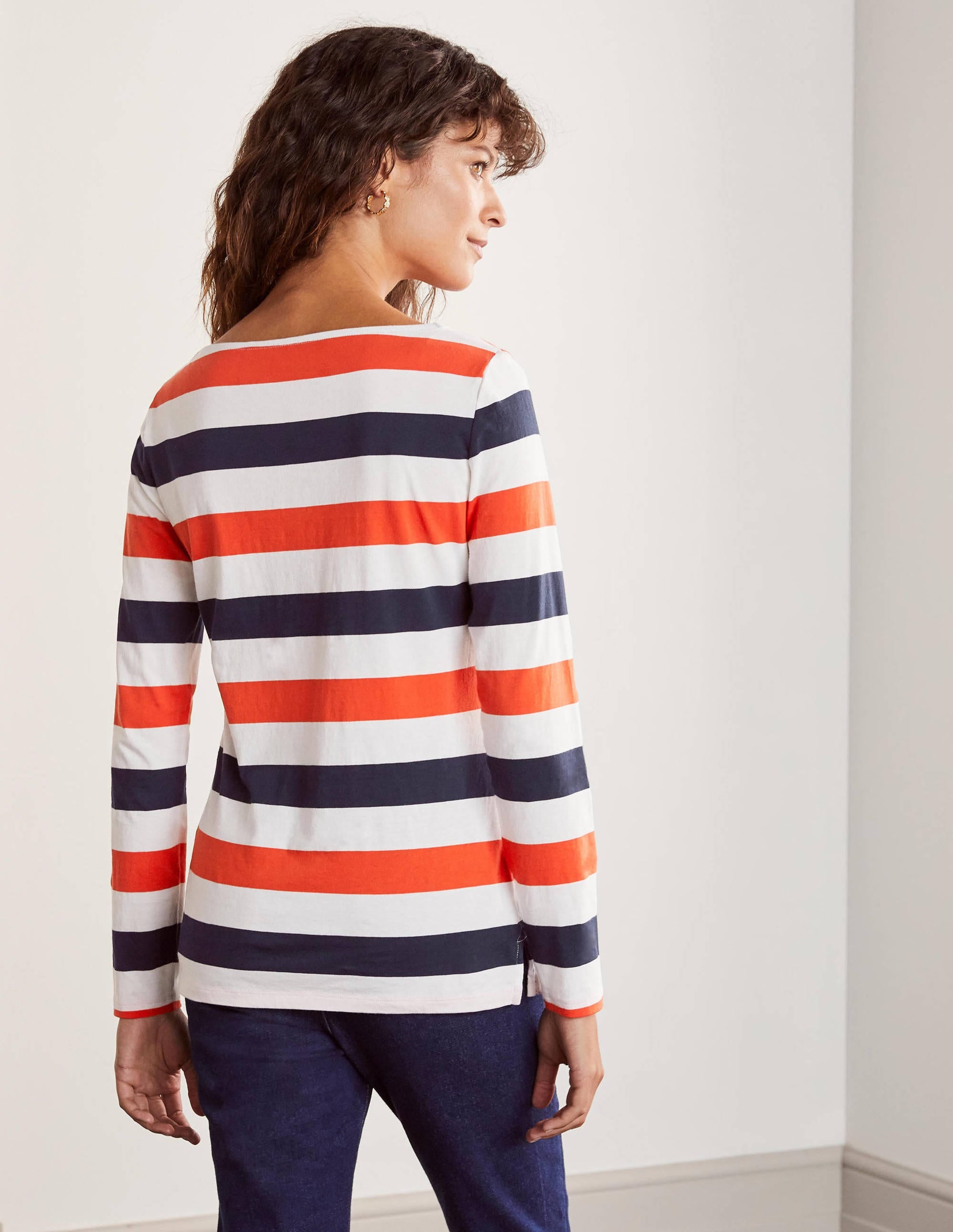 Marinière manches longues-Rouge cerise/bleu marine - Image 3