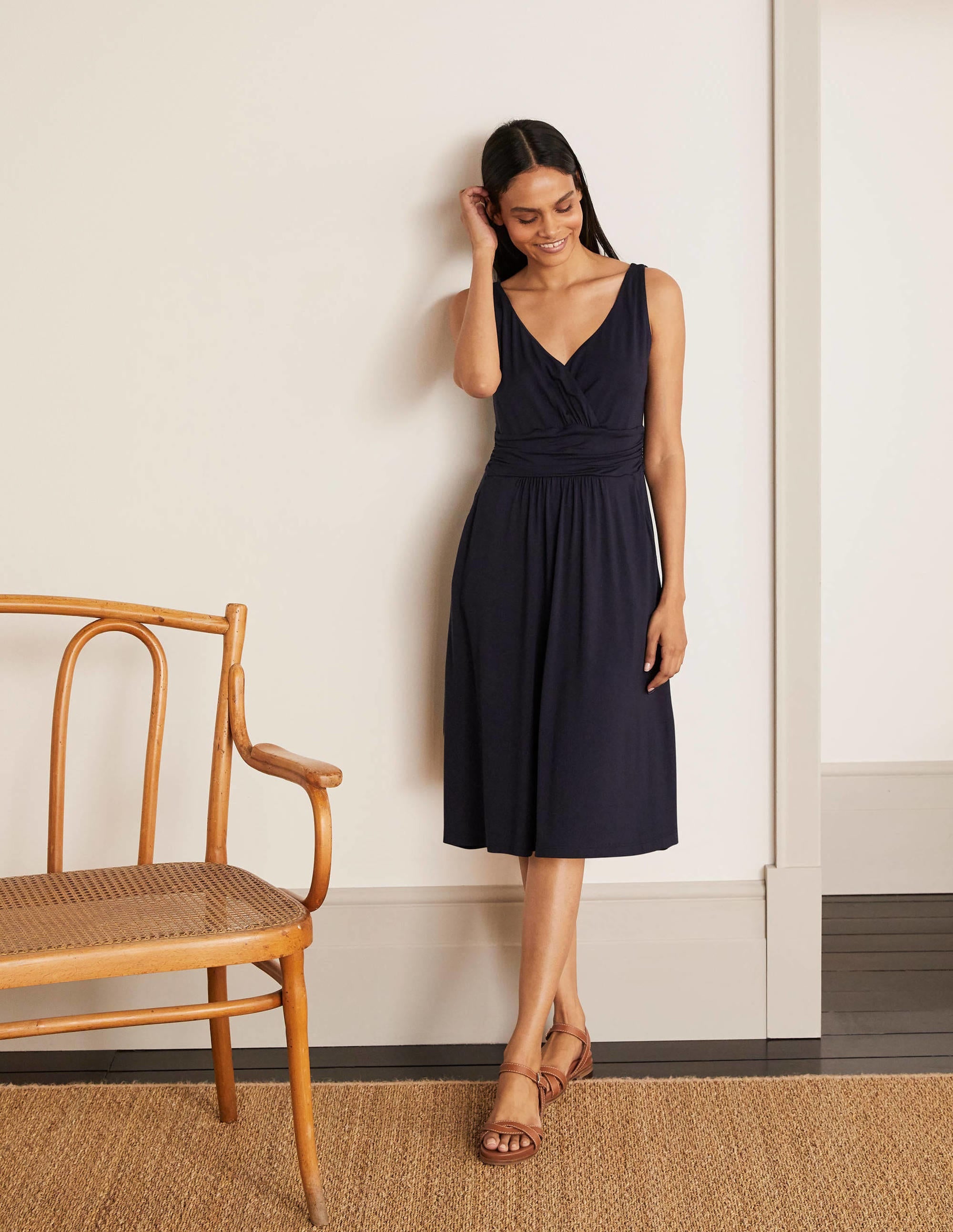Robe Effie en jersey-Bleu marine - Image 1