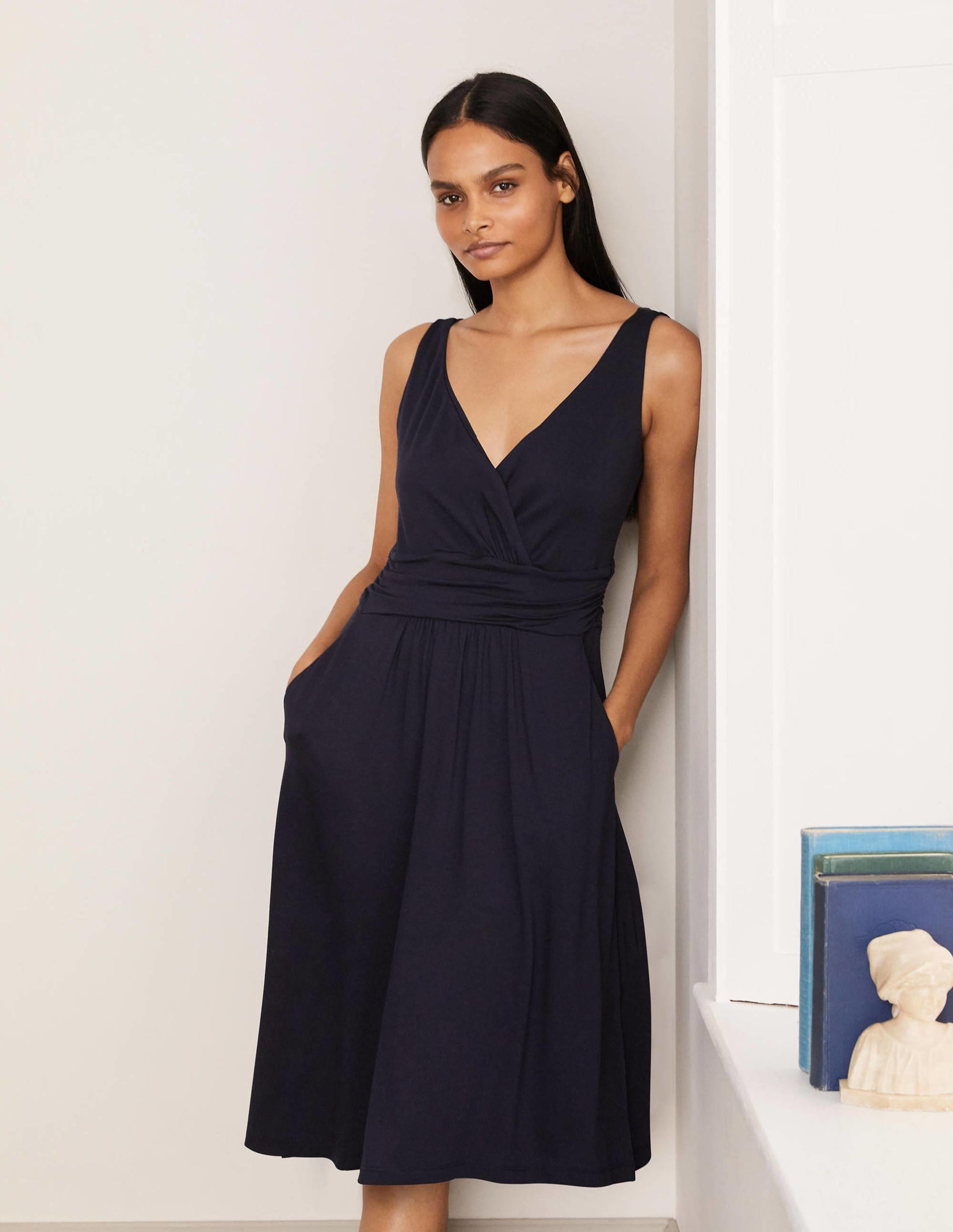Robe Effie en jersey-Bleu marine-2