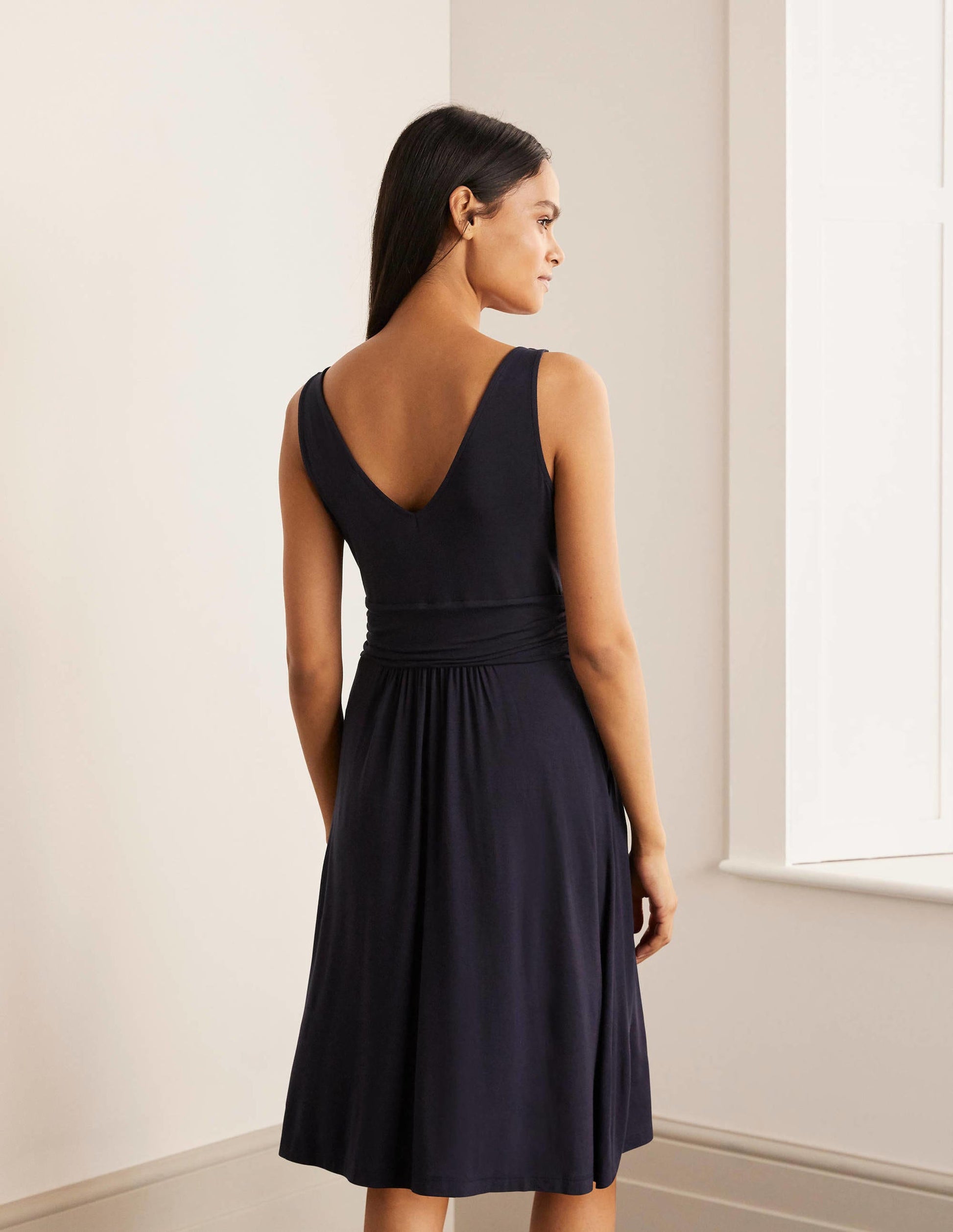 Robe Effie en jersey-Bleu marine-3