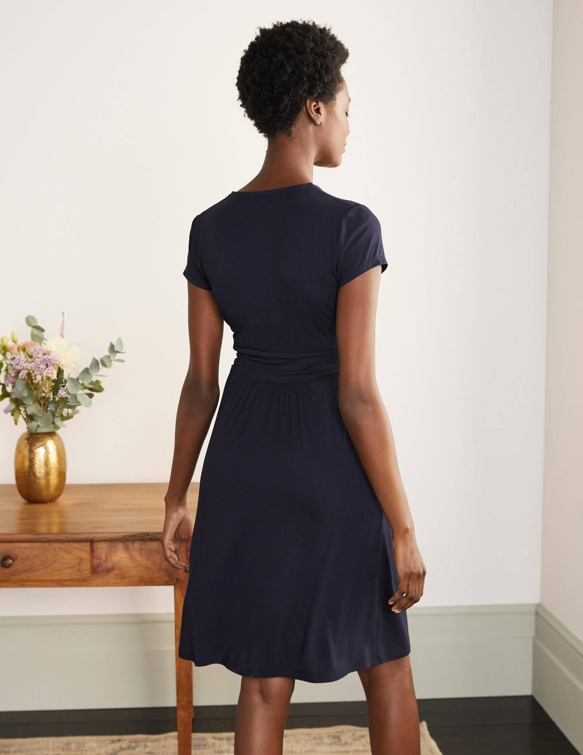 Robe Lola en jersey-Bleu marine - Image 3