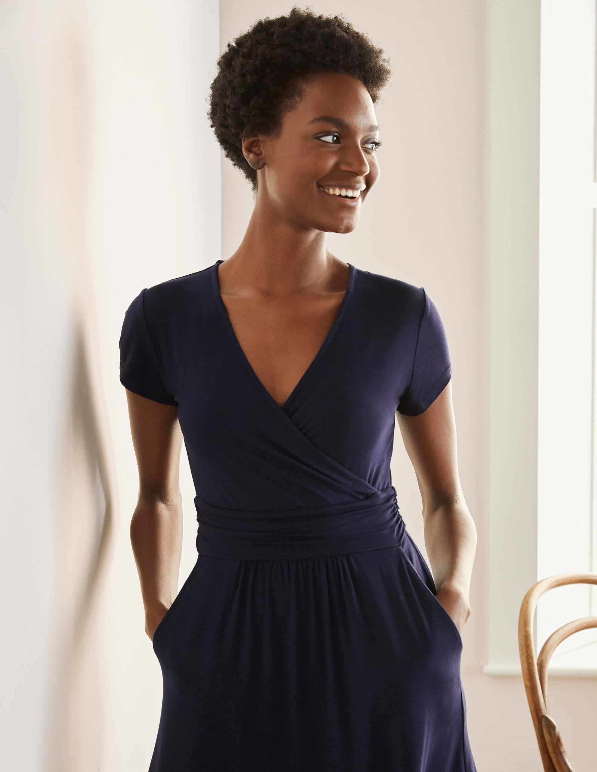 Robe Lola en jersey-Bleu marine - Image 4