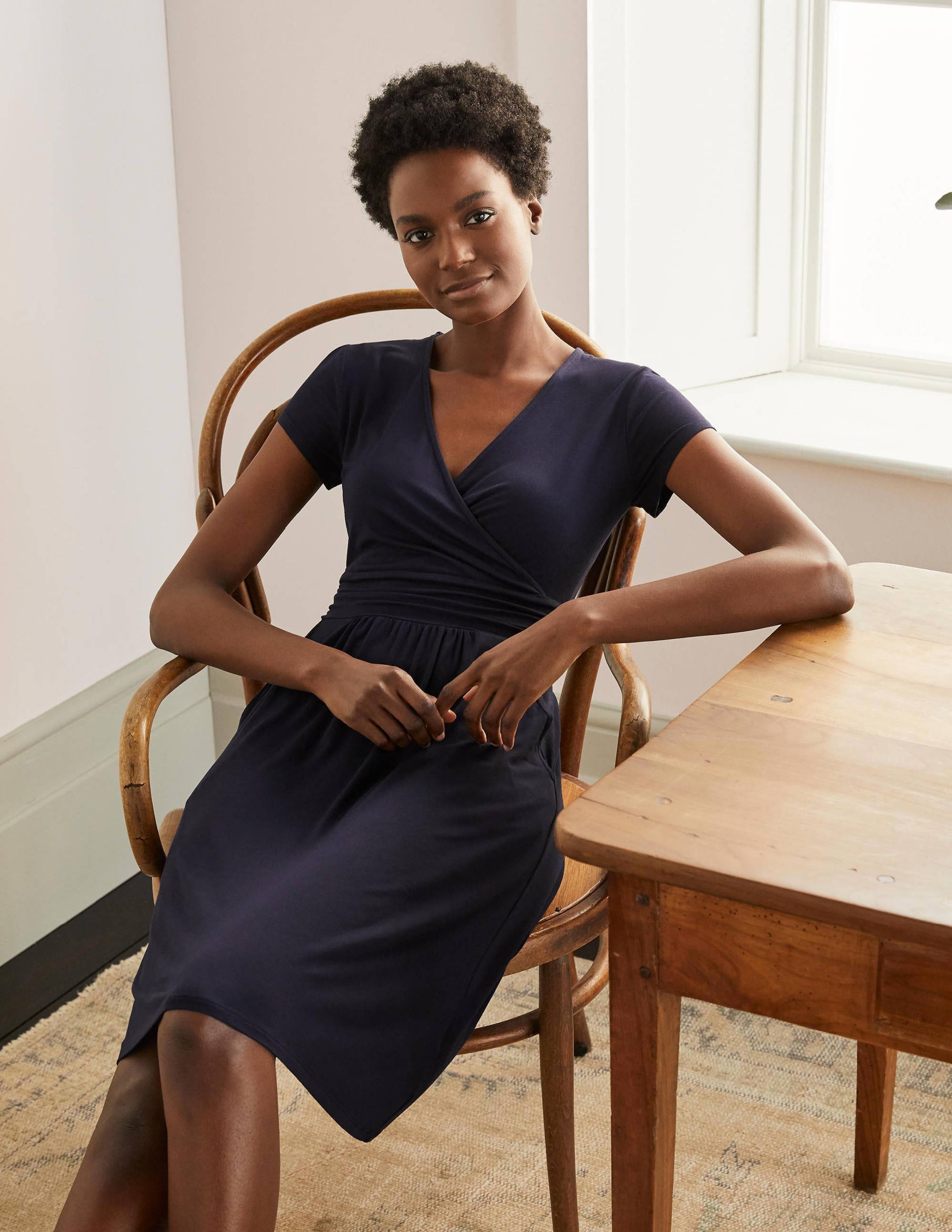 Robe Lola en jersey-Bleu marine - Image 5