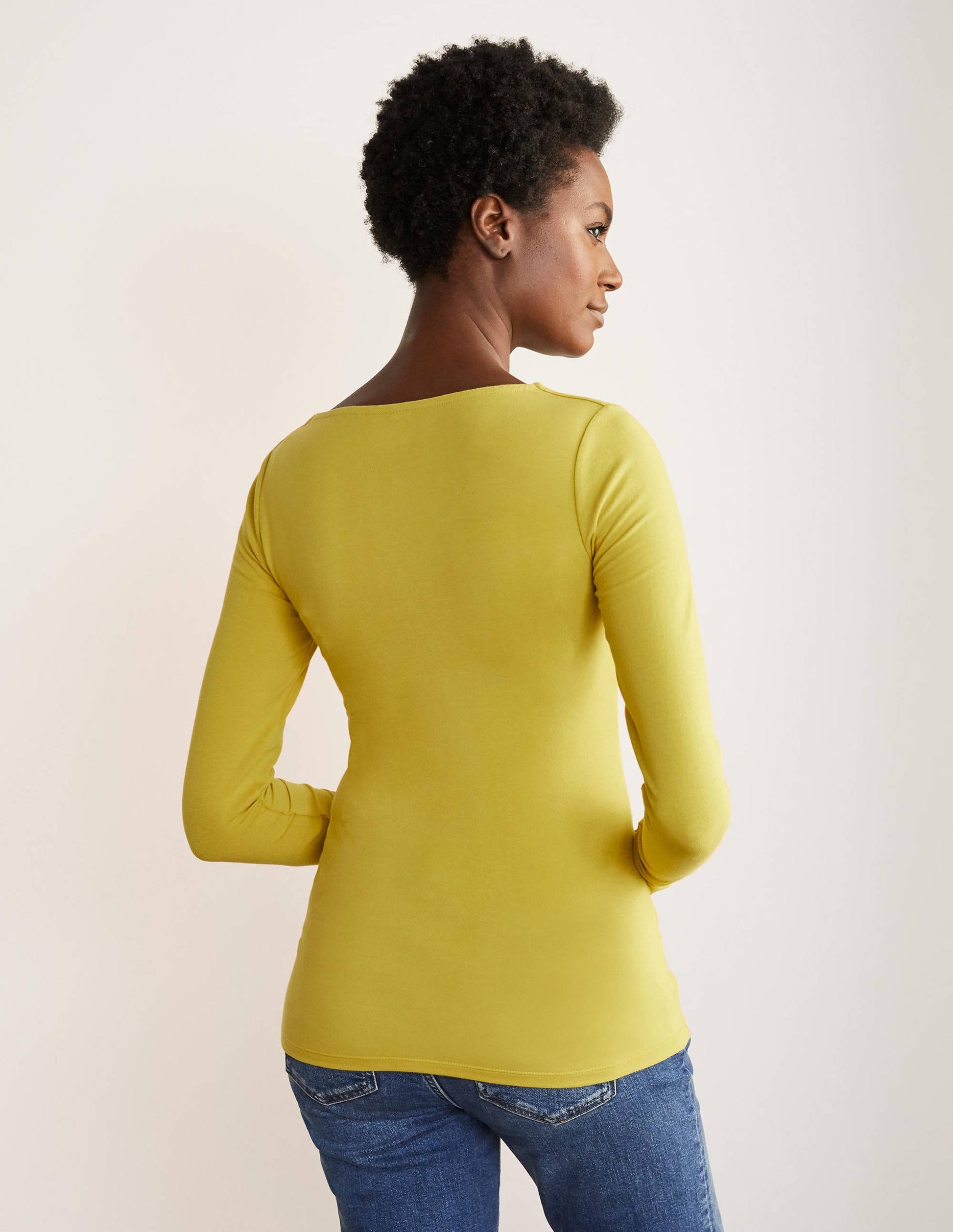 Double Layer V-neck Top-Chartreuse-3