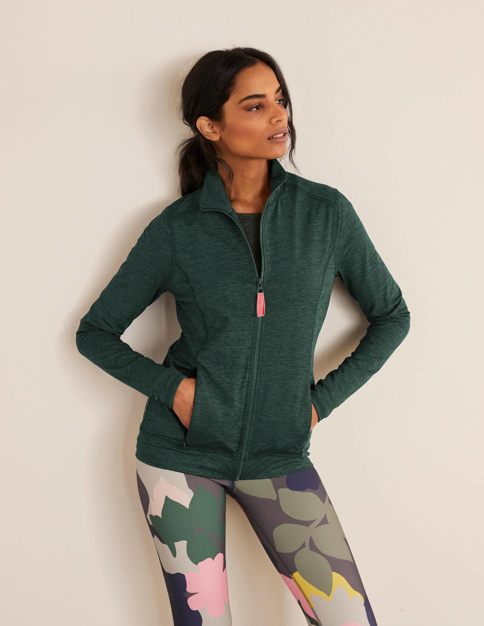 Mischa Zip Through Jacket-Palm Leaf - Image 1