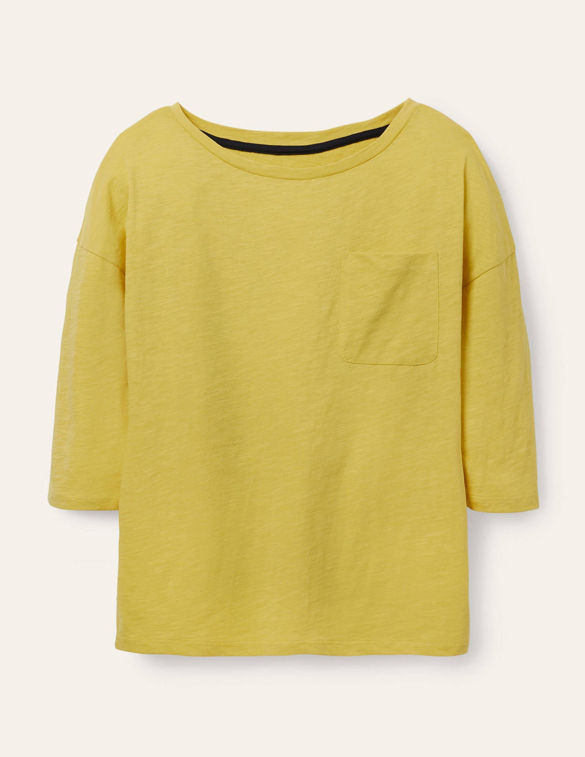 Das kastenförmige Baumwoll-T-Shirt mit U-Boot-Ausschnitt-Ananas-6