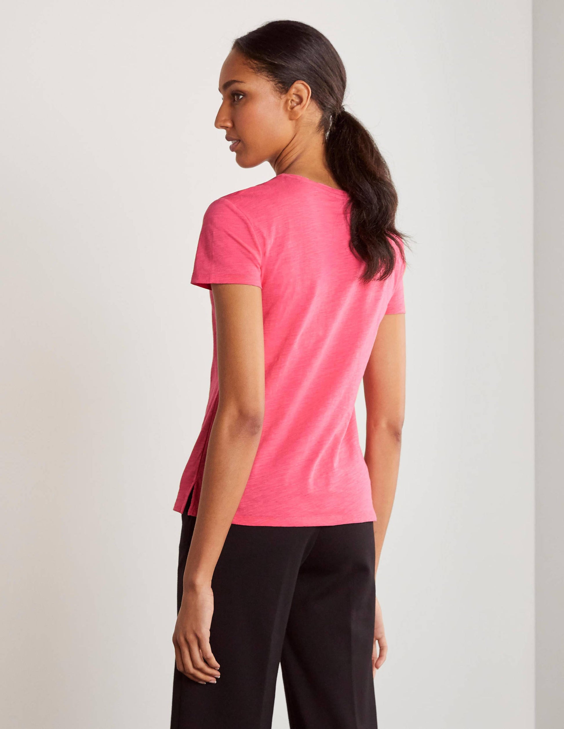 Das Boyfriend-T-Shirt aus Baumwolle-Bonbonrosa-3