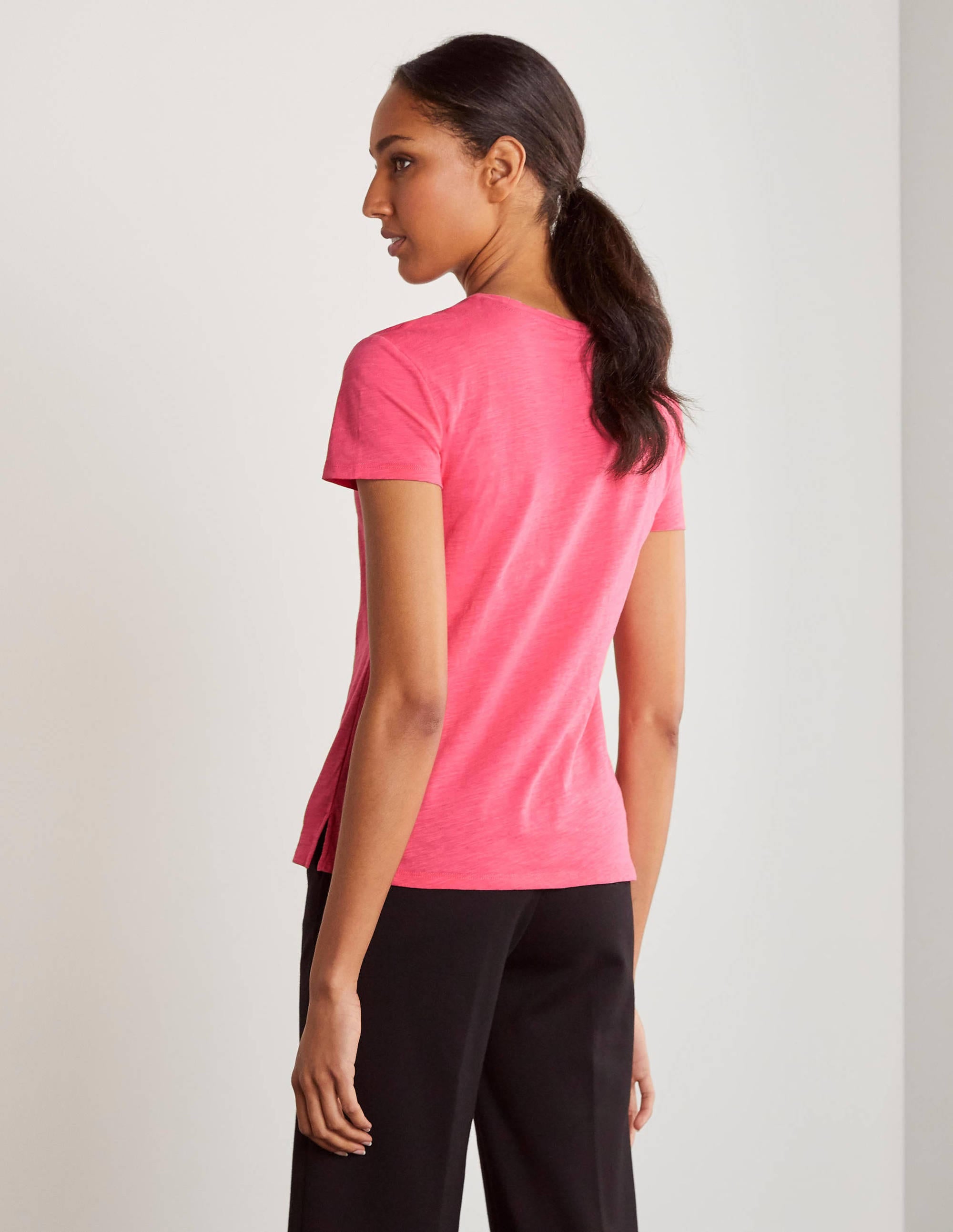 Das Boyfriend-T-Shirt aus Baumwolle-Bonbonrosa - Image 3