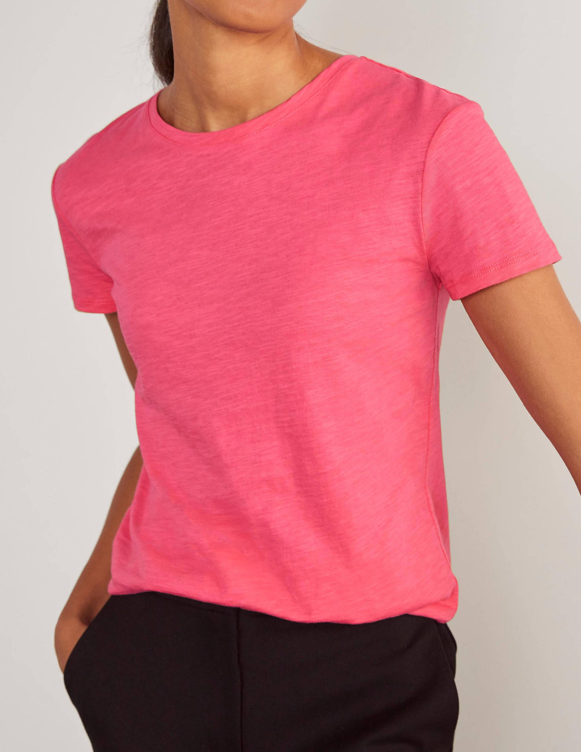 Das Boyfriend-T-Shirt aus Baumwolle-Bonbonrosa-4