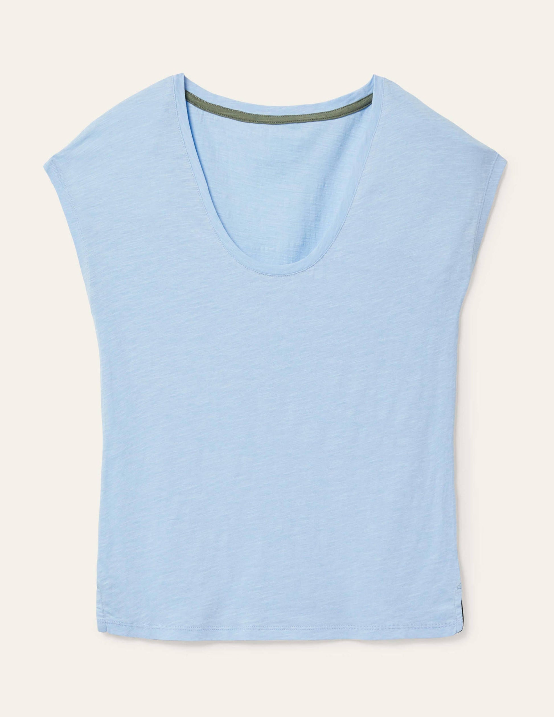 Das Baumwoll-T-Shirt mit abgerundetem V-Ausschnitt-Eiswürfel-5