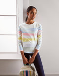 Lorna Baseball Jersey Top-Rainbow Multi Stripe