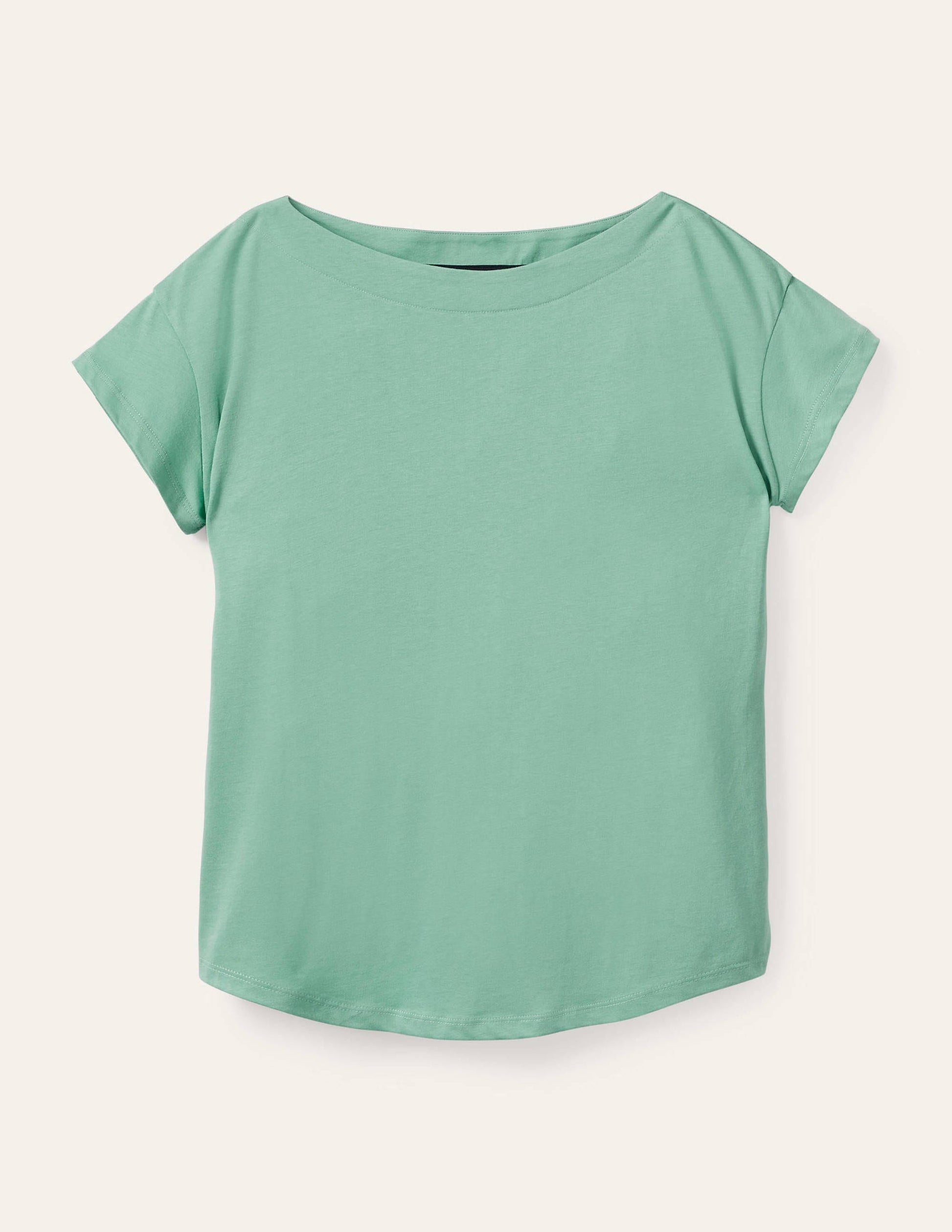 Superweiches T-Shirt mit U-Boot-Ausschnitt-Apfelgrün-6