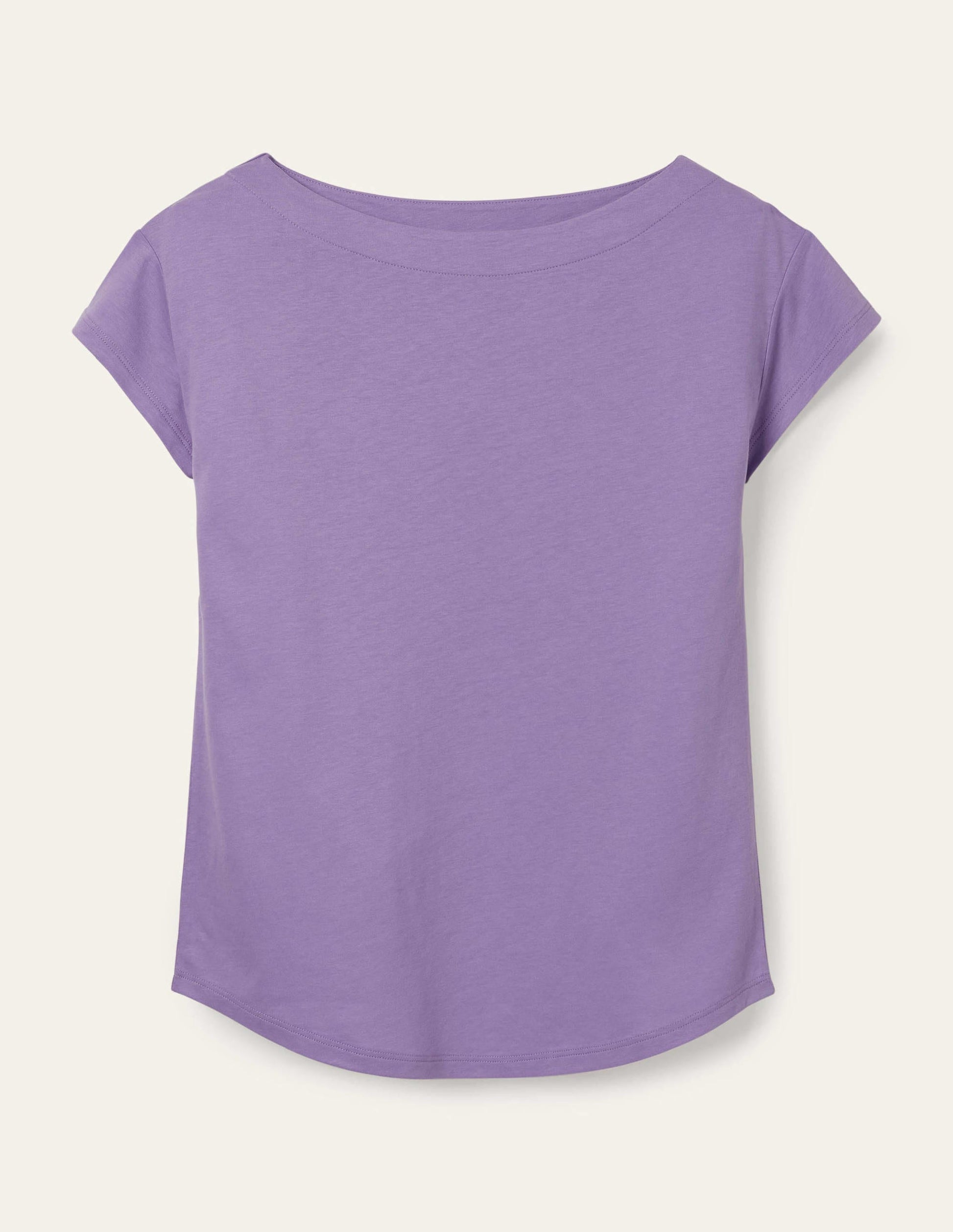 Superweiches T-Shirt mit U-Boot-Ausschnitt-Kühles Violett-6