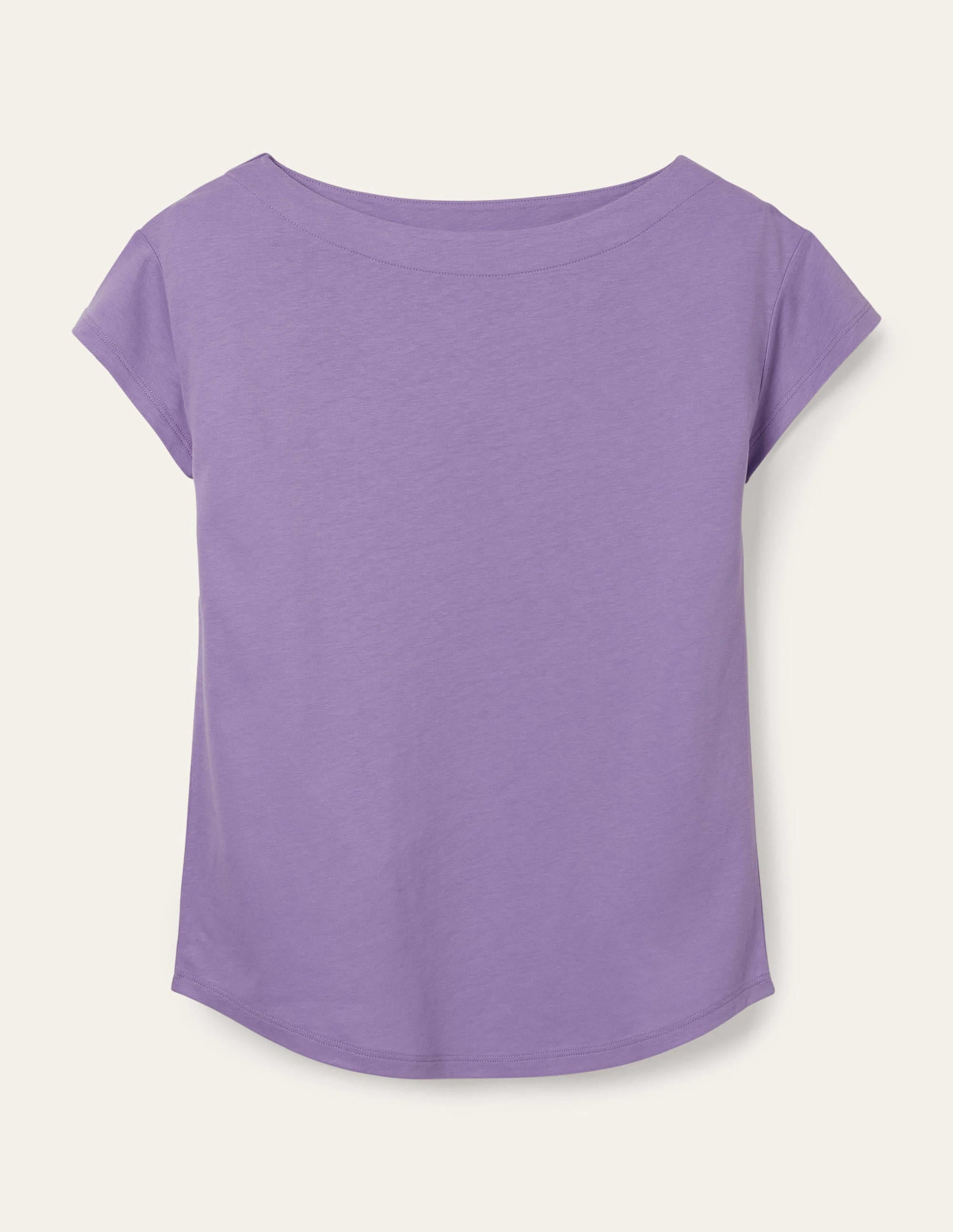 Superweiches T-Shirt mit U-Boot-Ausschnitt-Kühles Violett - Image 6