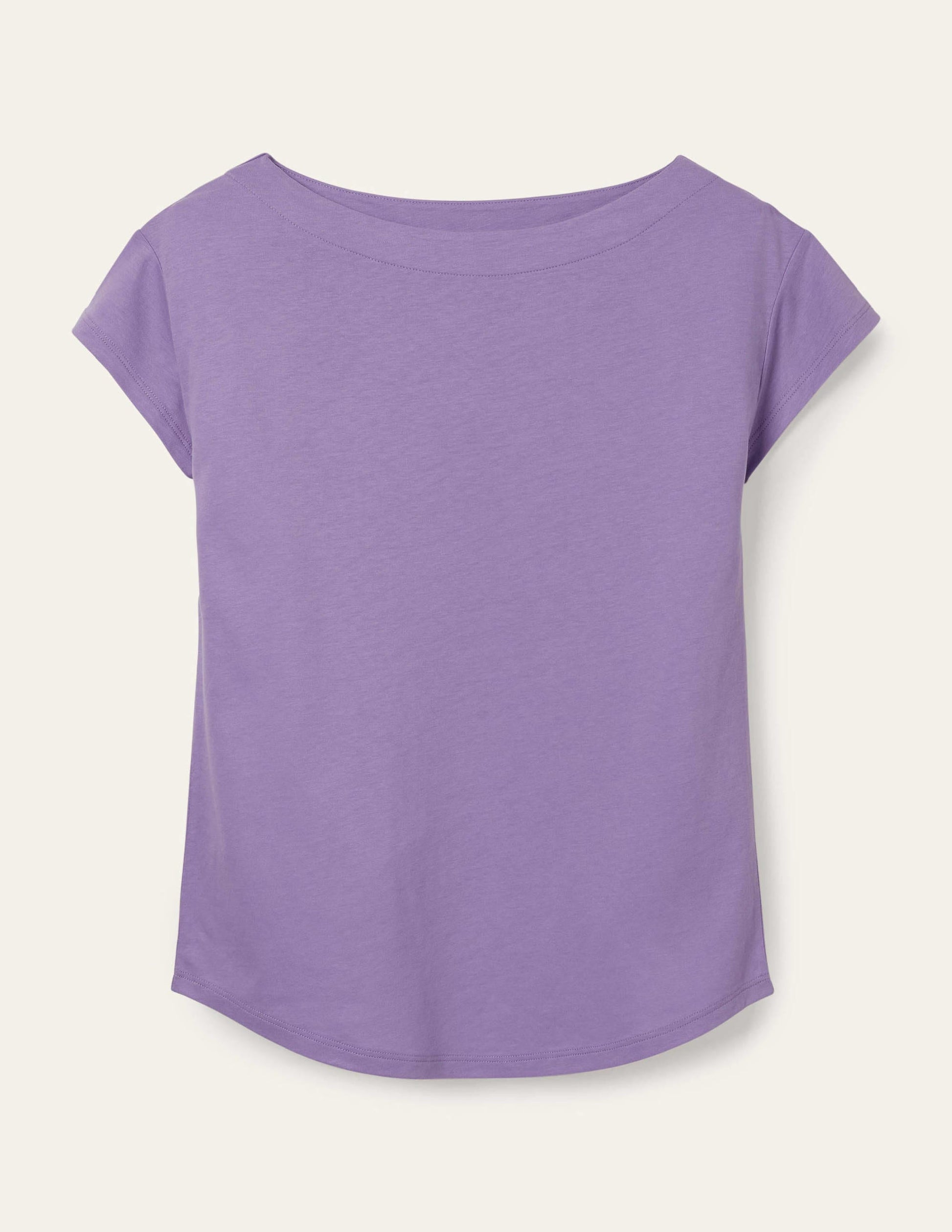 Superweiches T-Shirt mit U-Boot-Ausschnitt-Kühles Violett-7