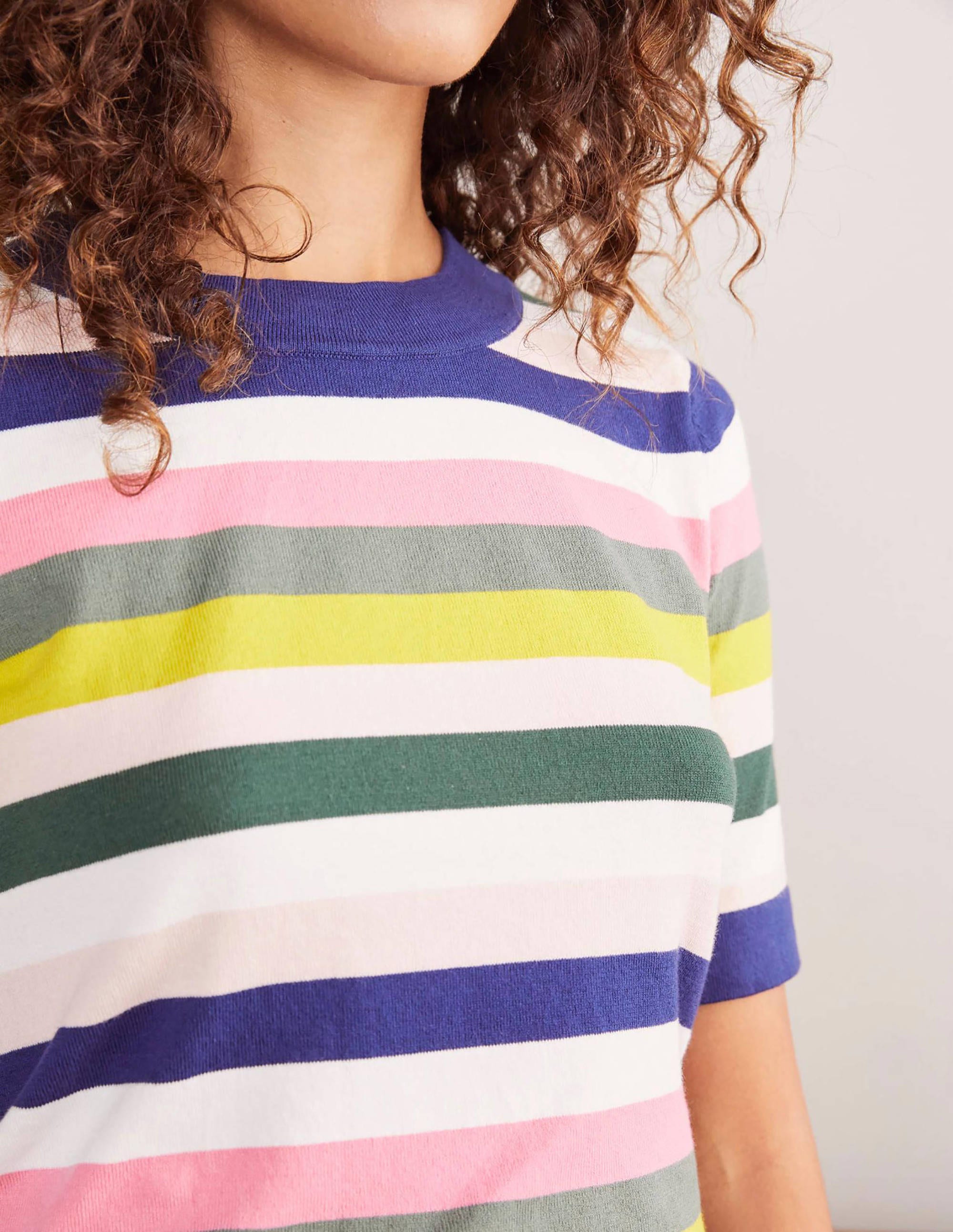 T-shirt Abingdon en maille de coton-Rayé multi - Image 4