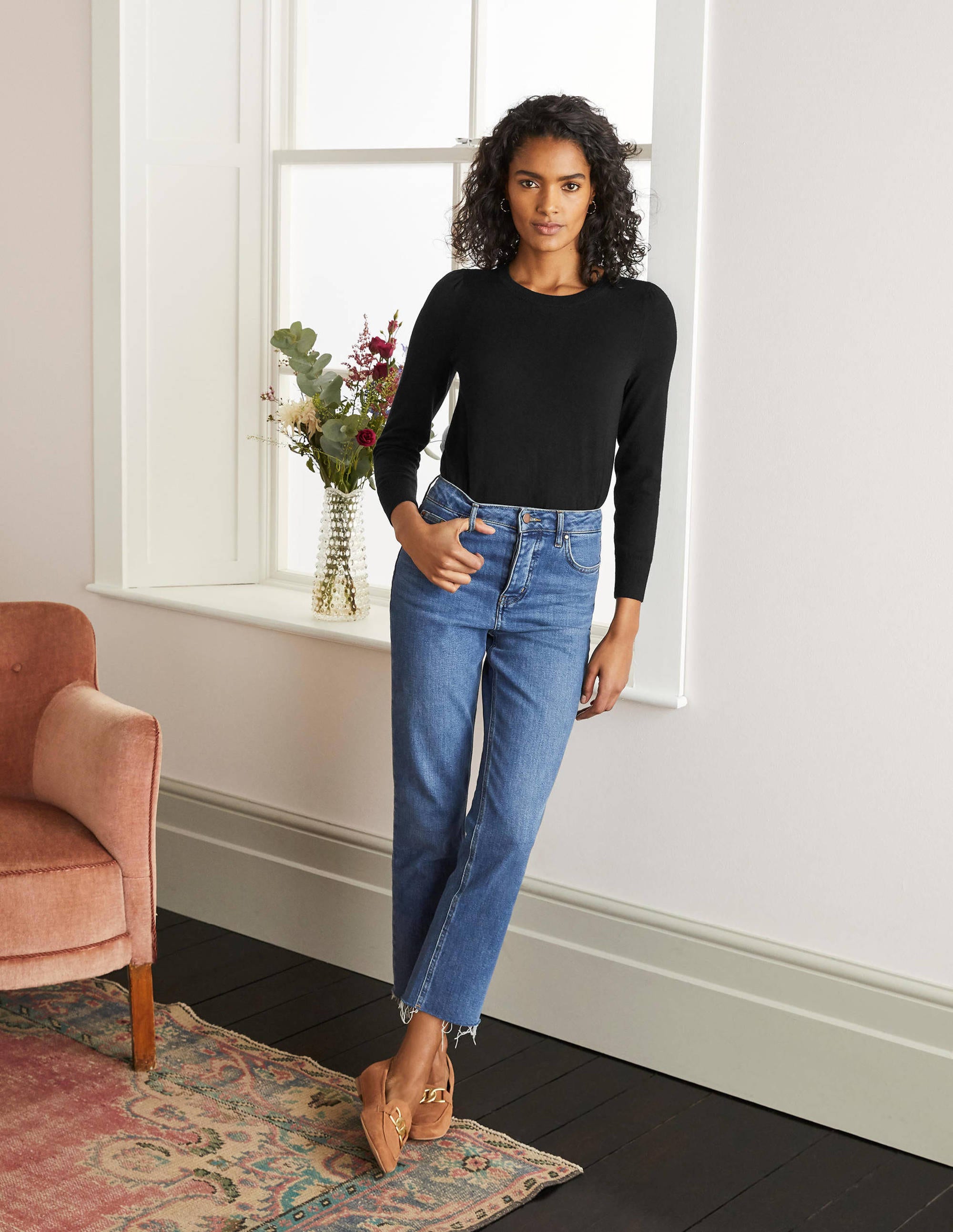 Pull Stowe en laine mérinos-Noir - Image 2
