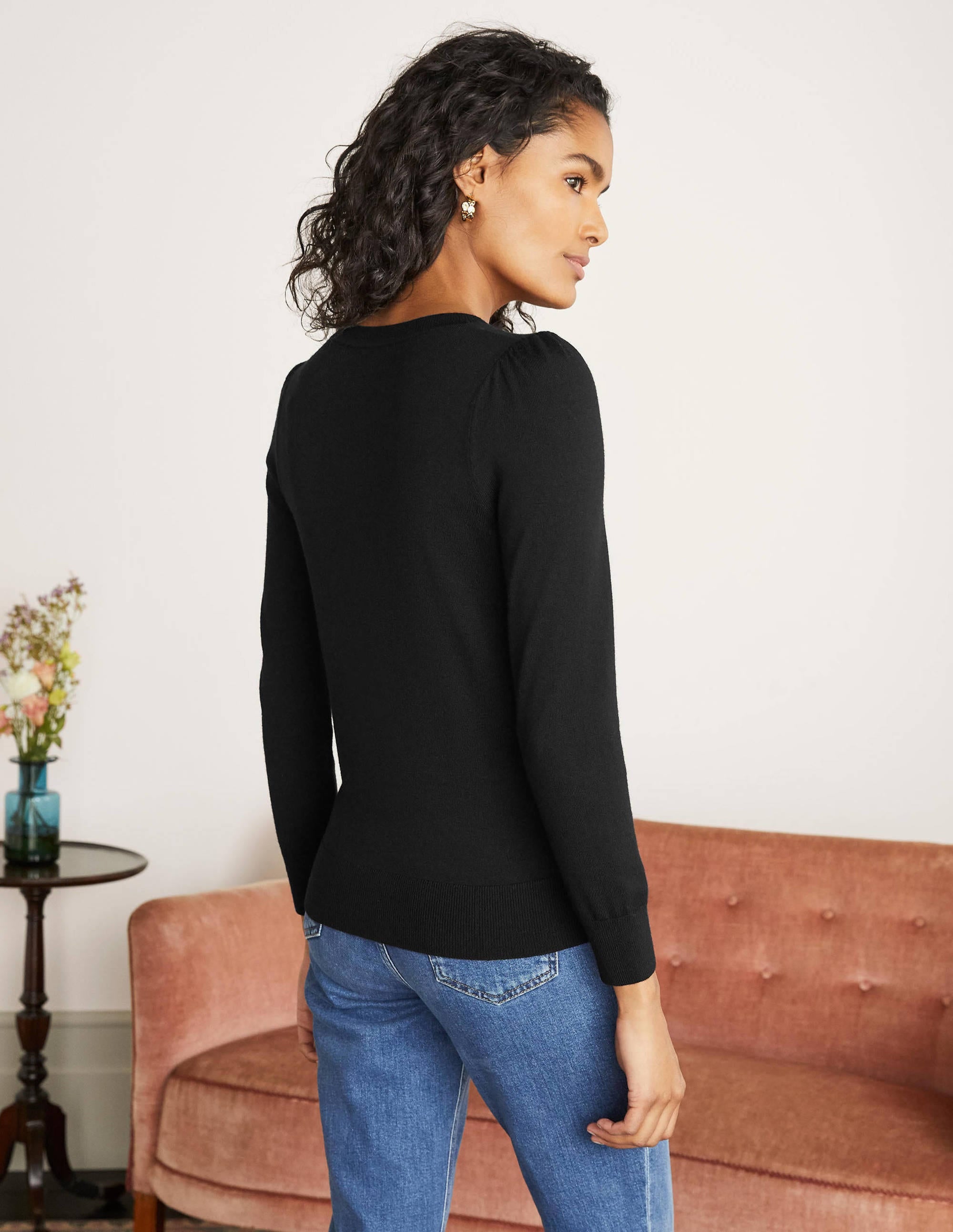 Pull Stowe en laine mérinos-Noir - Image 3