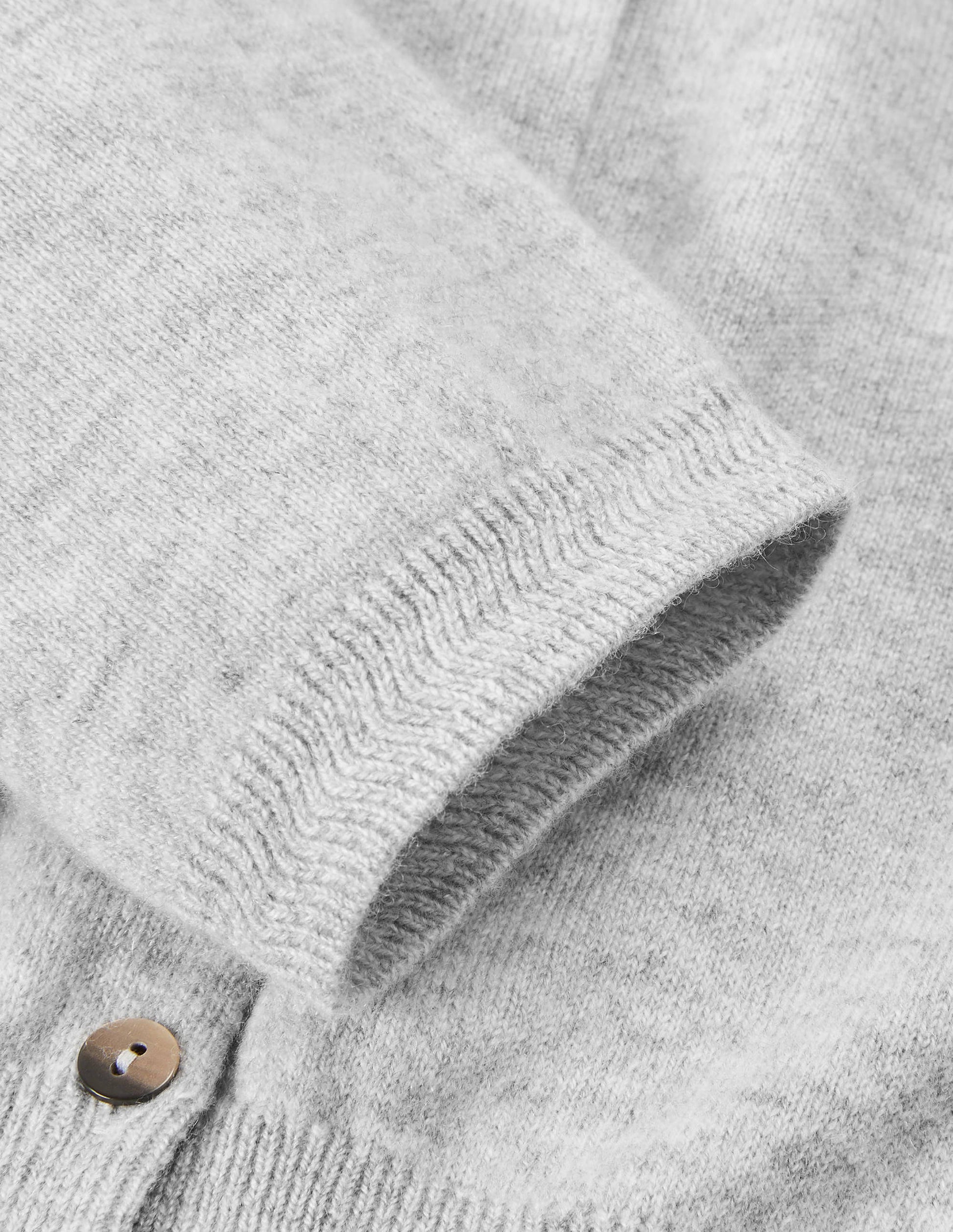 Kurz geschnittener Kaschmircardigan-Grau Melange-6