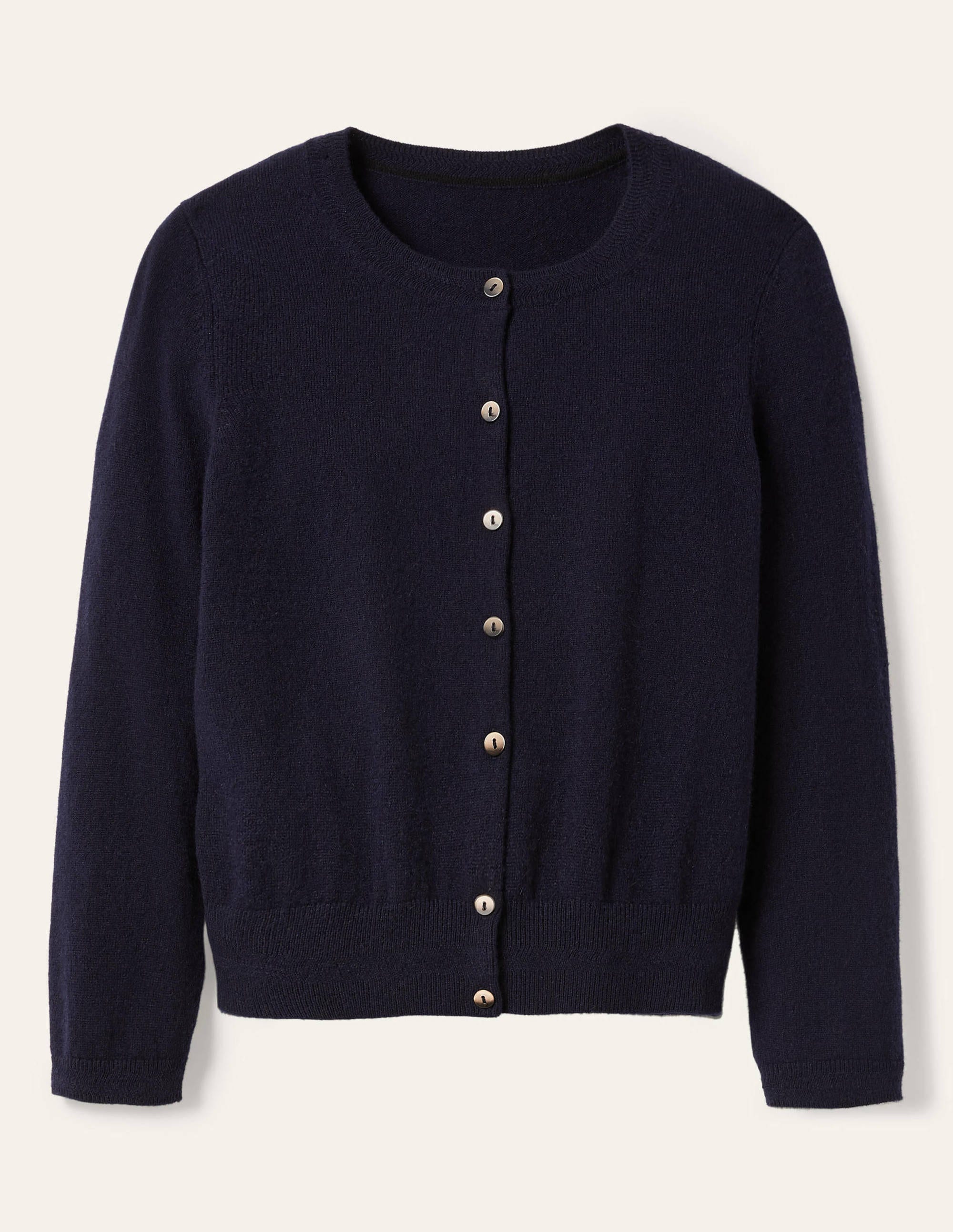 Cardigan court en cachemire-Bleu marine - Image 5