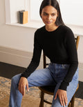 Pull col rond en cachemire-Noir