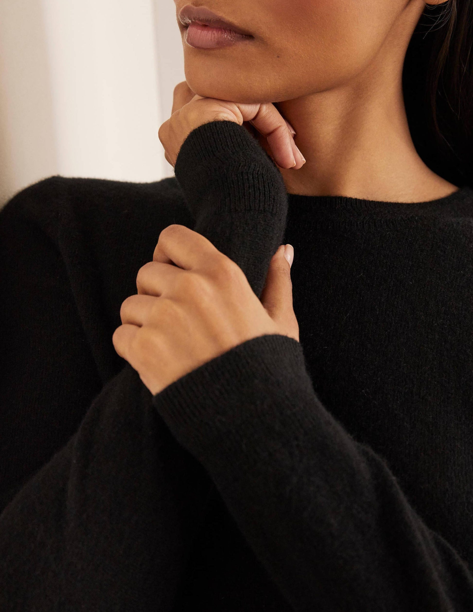Pull col rond en cachemire-Noir-4